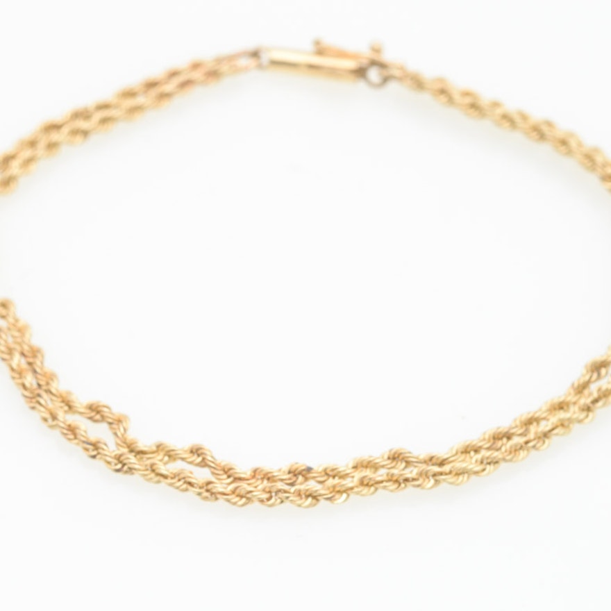 14K Yellow Gold Double Strand Bracelet