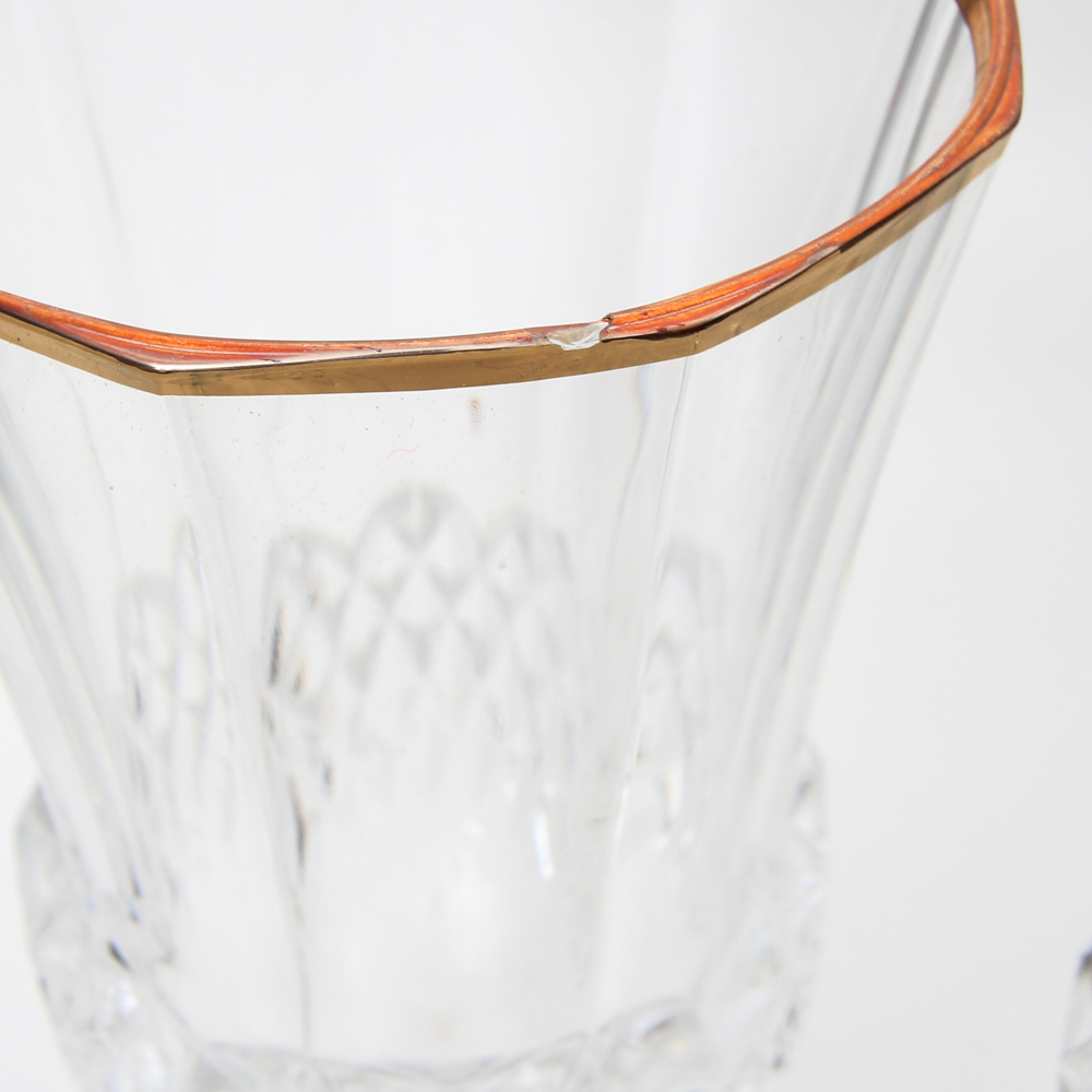 Four Crystal Glasses with Gilt Trim