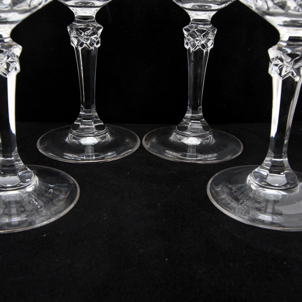 Four Crystal Glasses with Gilt Trim