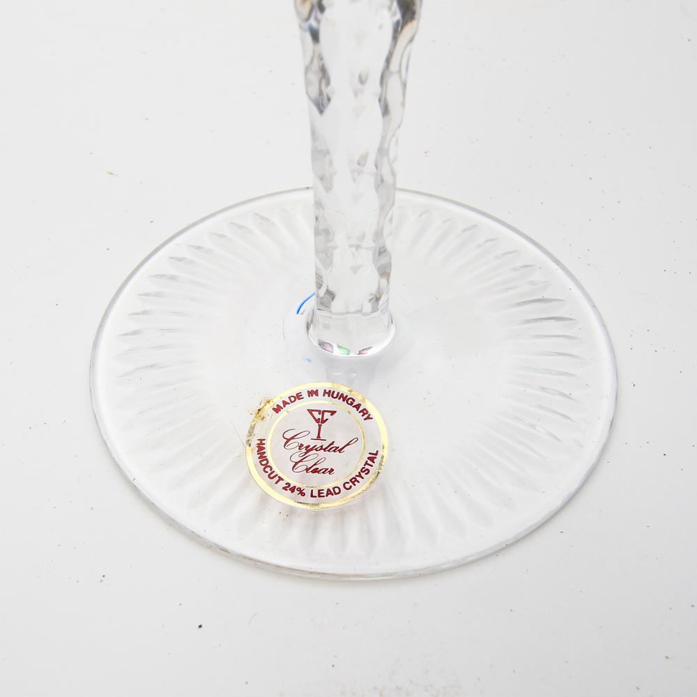 Four Cut to Clear Crystal Champagne Flutes