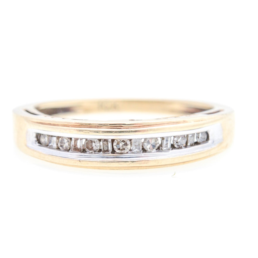 10K Yellow Gold Diamond "MOM" Ring