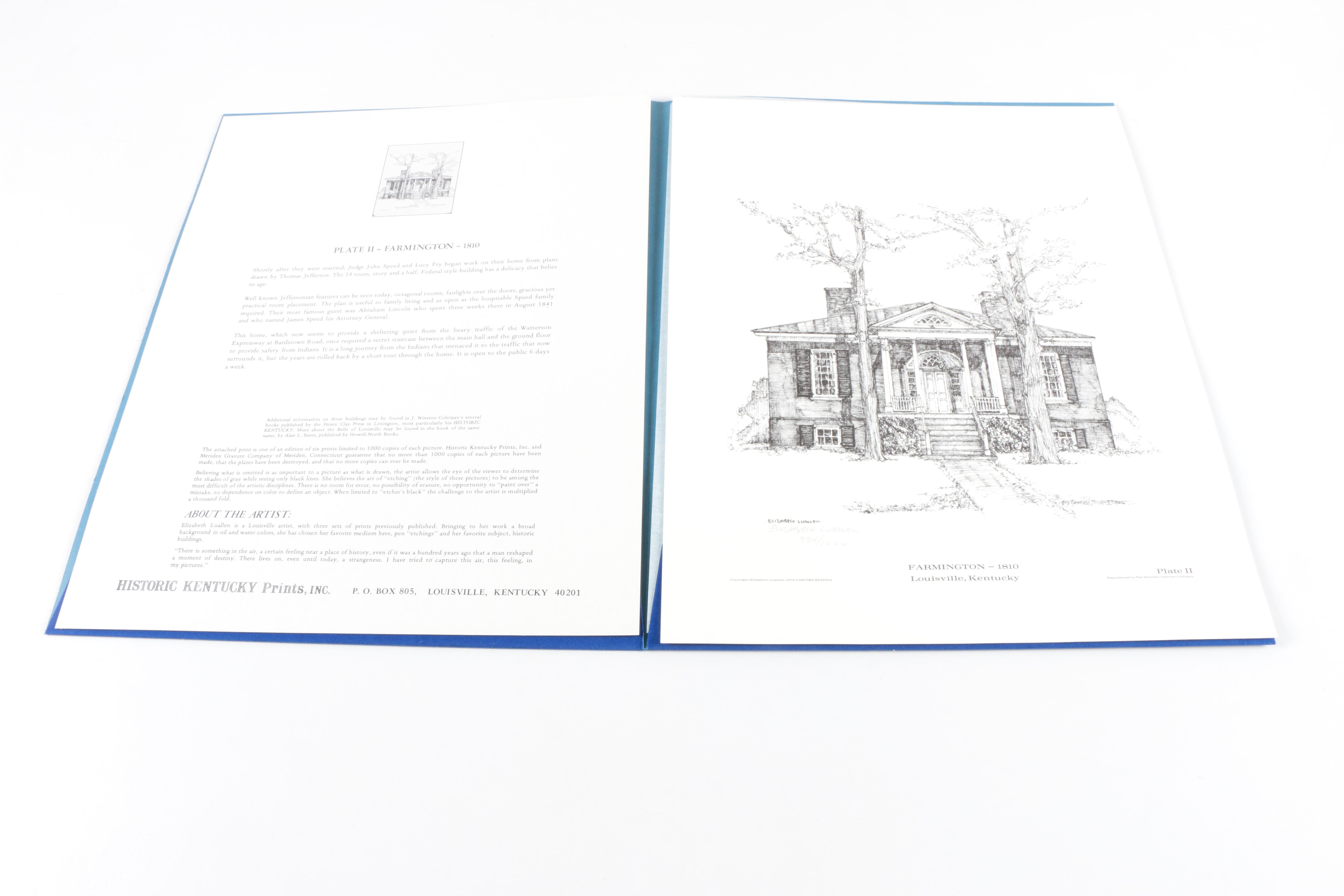 Elizabeth Luallen Limited Edition Offset Lithographs of Louisville Kentucky Landmarks