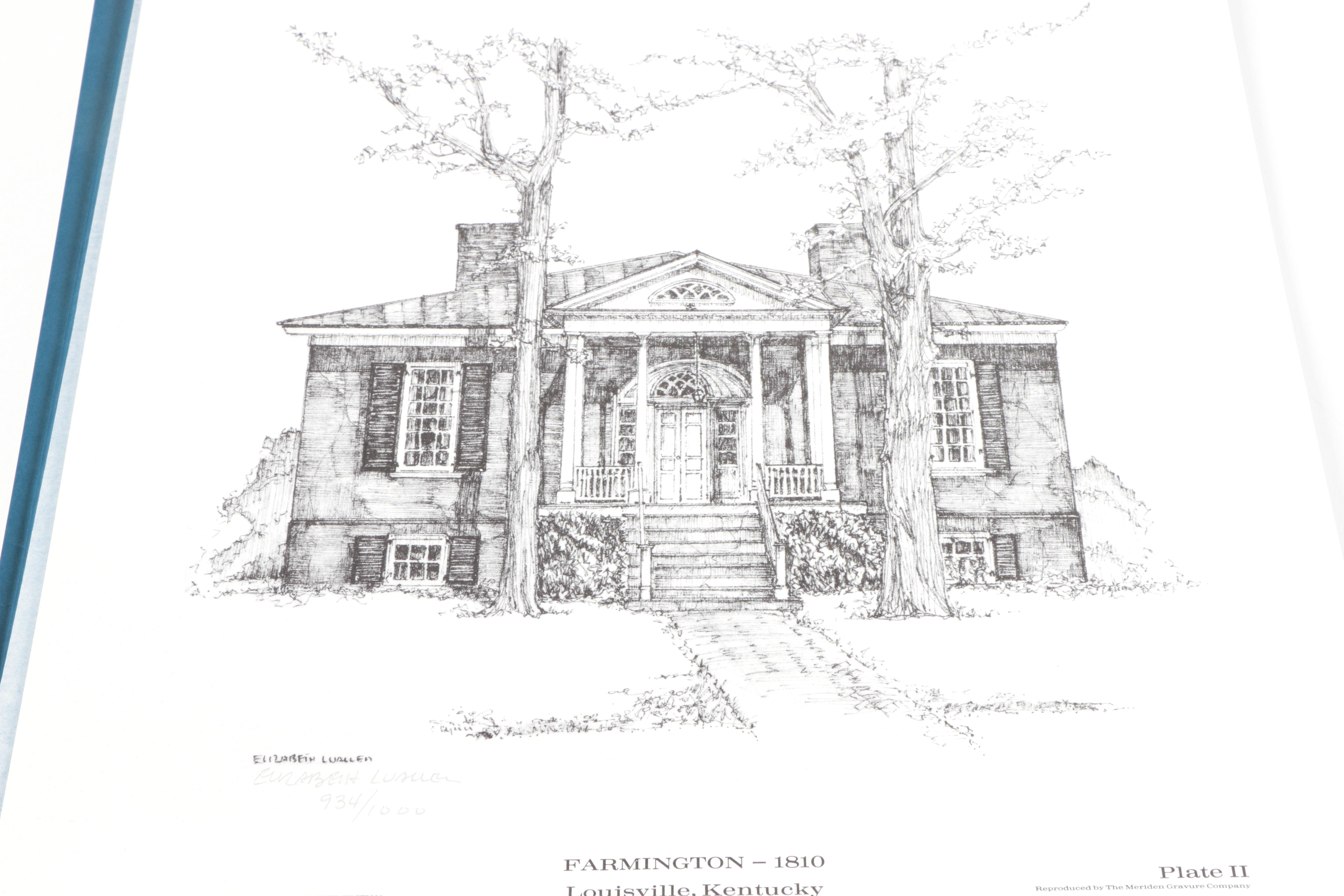 Elizabeth Luallen Limited Edition Offset Lithographs of Louisville Kentucky Landmarks