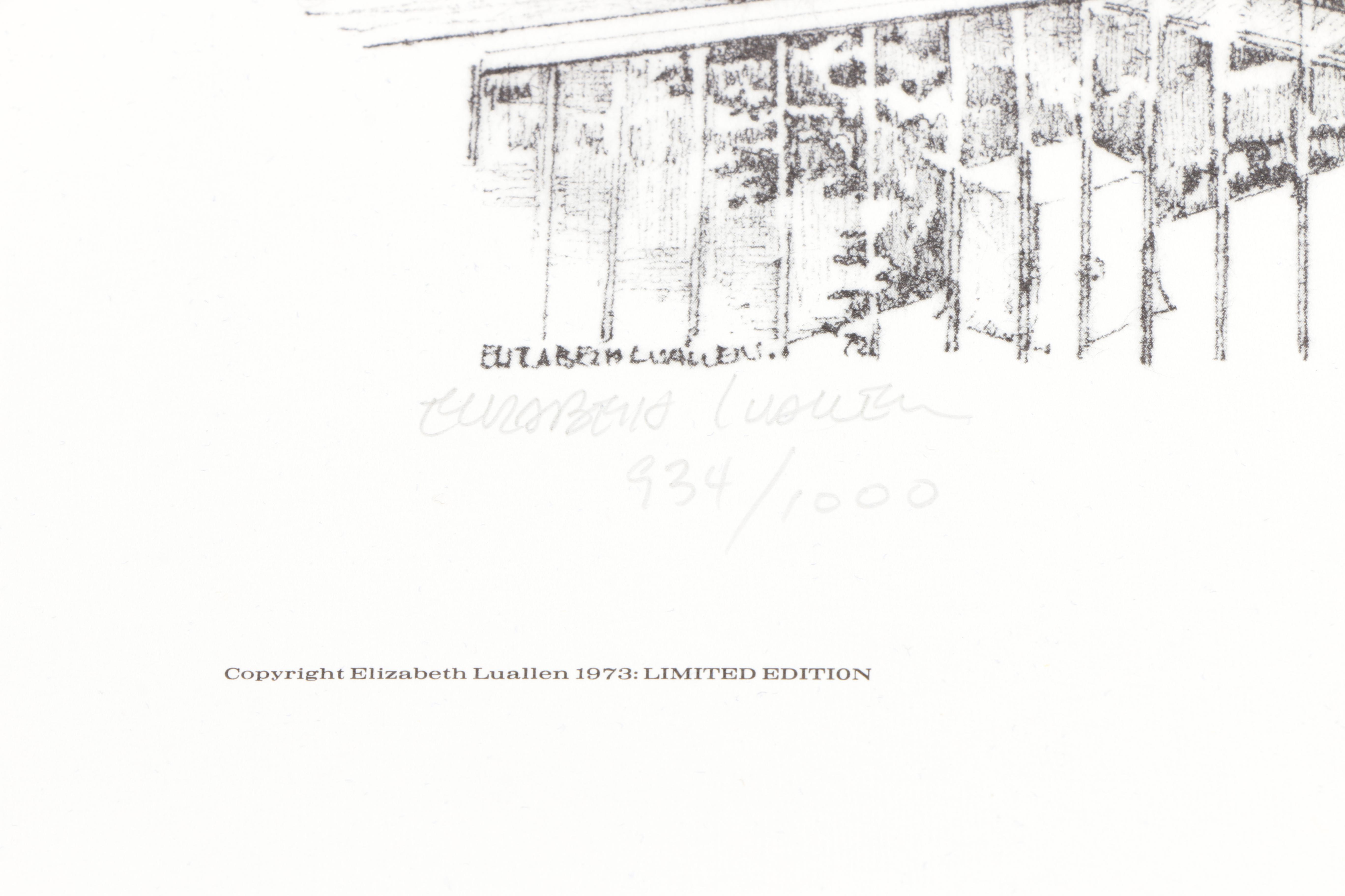 Elizabeth Luallen Limited Edition Offset Lithographs of Louisville Kentucky Landmarks