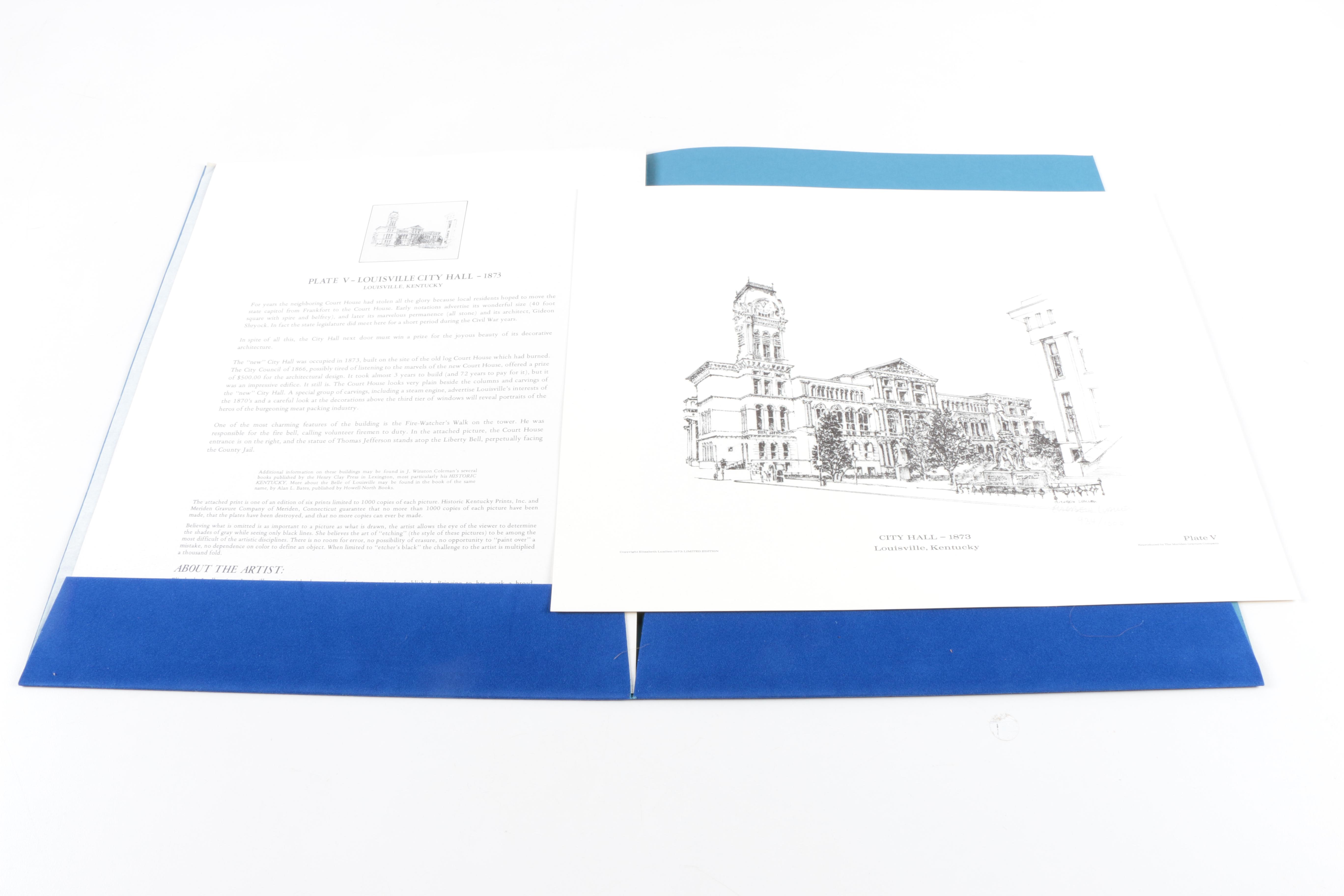 Elizabeth Luallen Limited Edition Offset Lithographs of Louisville Kentucky Landmarks