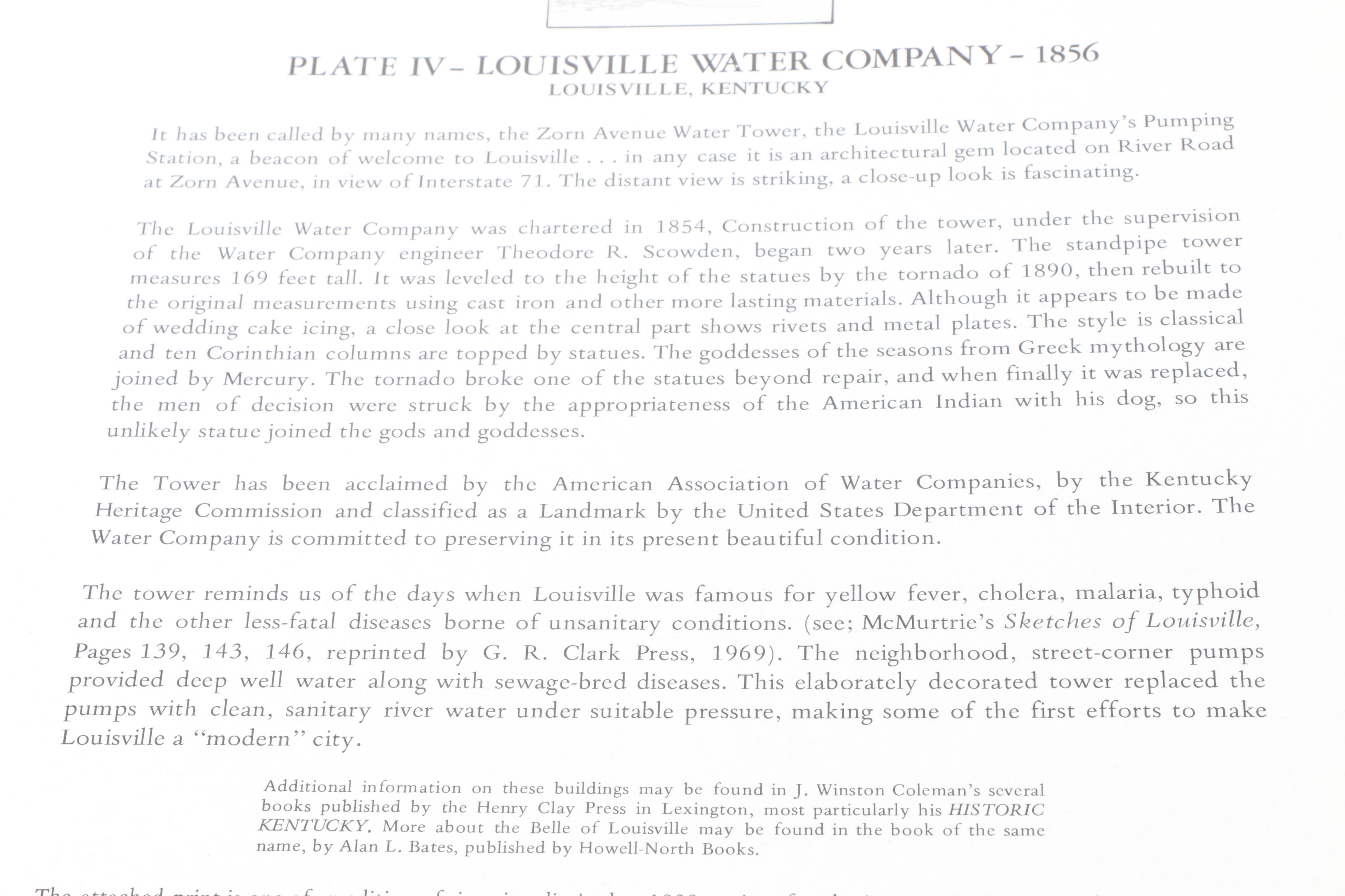 Elizabeth Luallen Limited Edition Offset Lithographs of Louisville Kentucky Landmarks