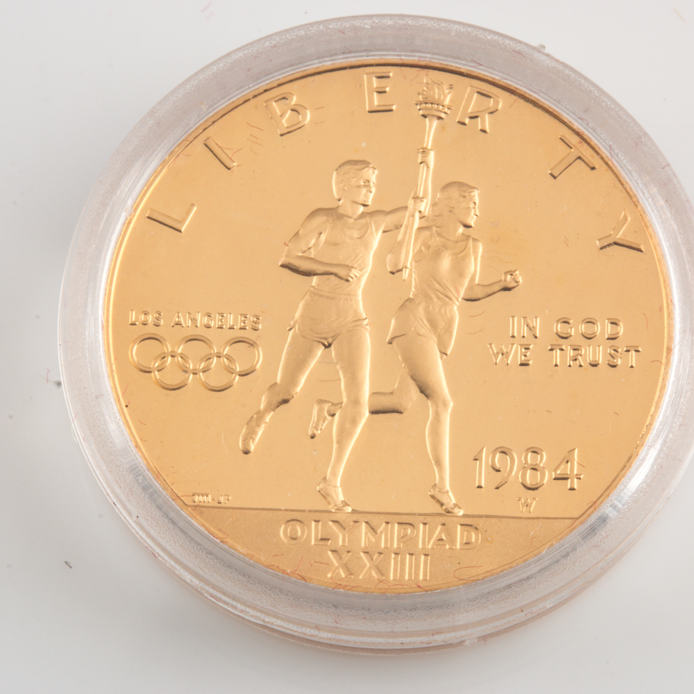 1984 Proof Set of Olympic Gold and Silver Commemorative Coins