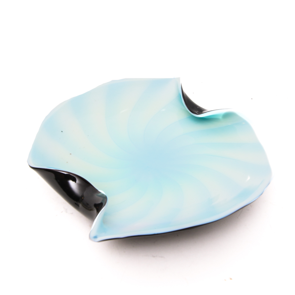Modernist Handblown Art Glass Dish