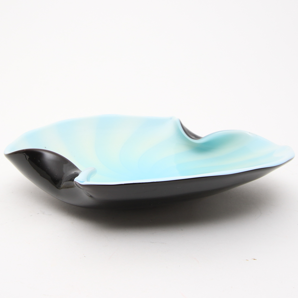 Modernist Handblown Art Glass Dish