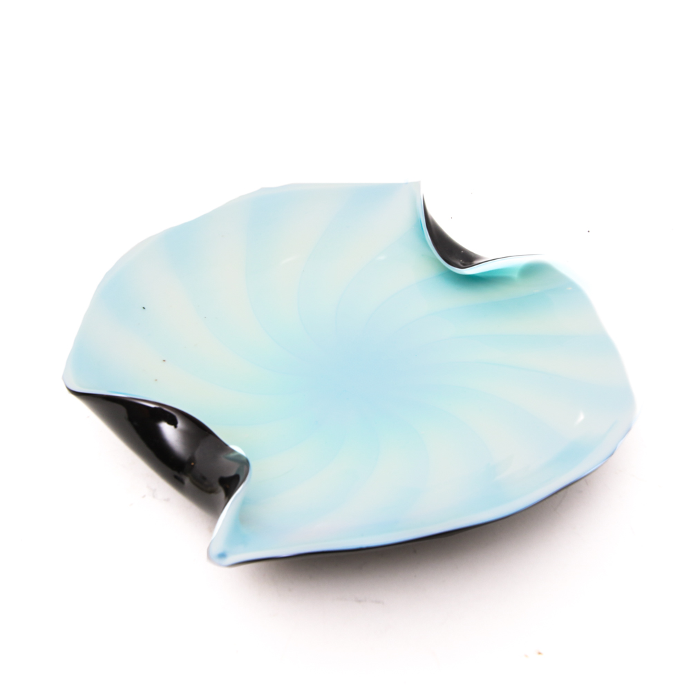 Modernist Handblown Art Glass Dish