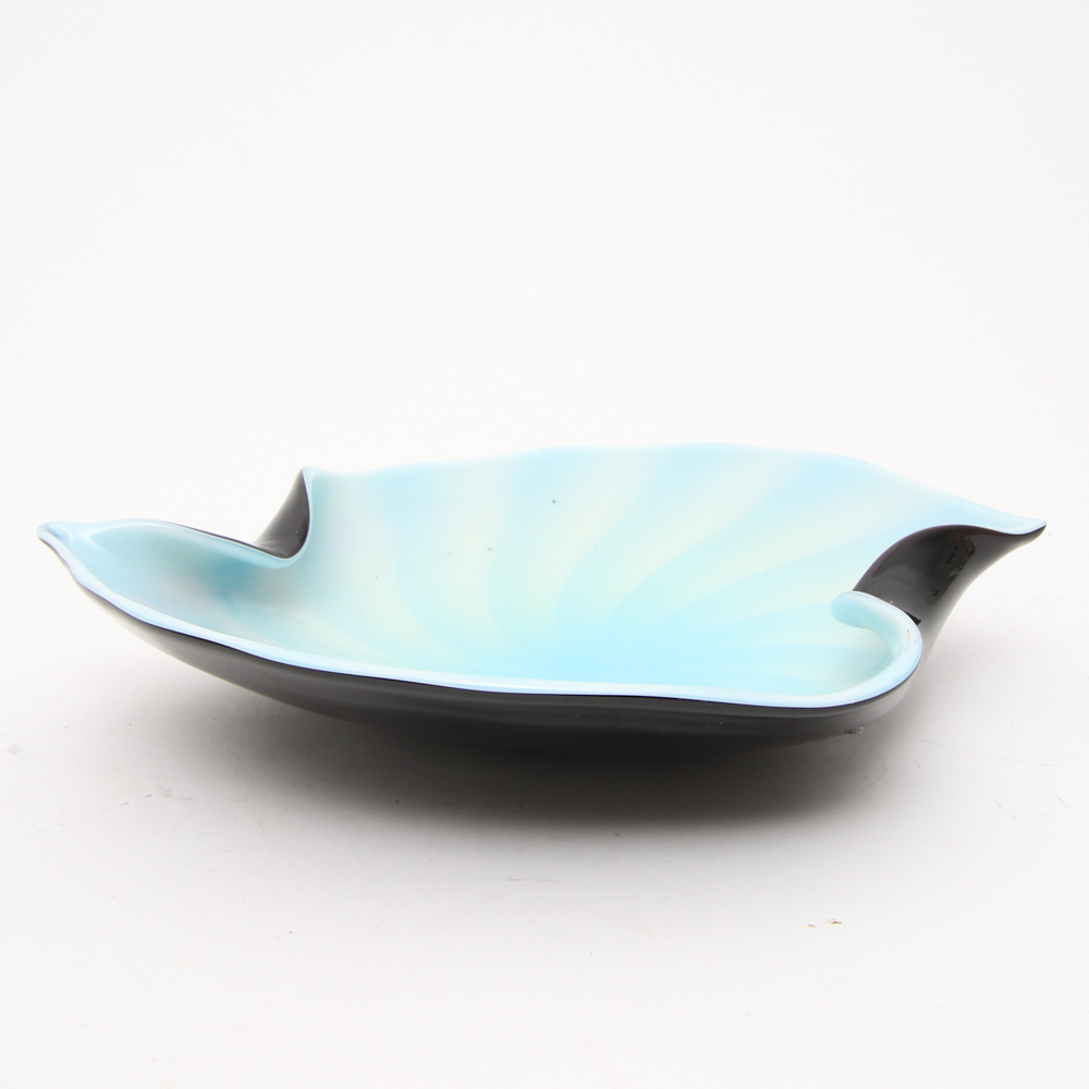 Modernist Handblown Art Glass Dish
