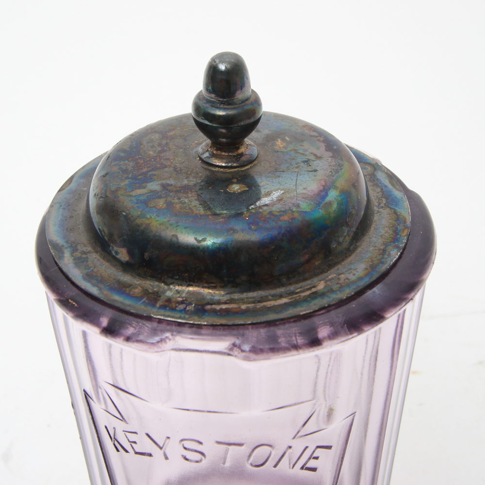 Vintage Keystone Egg and Cream Amethyst Glass Beater