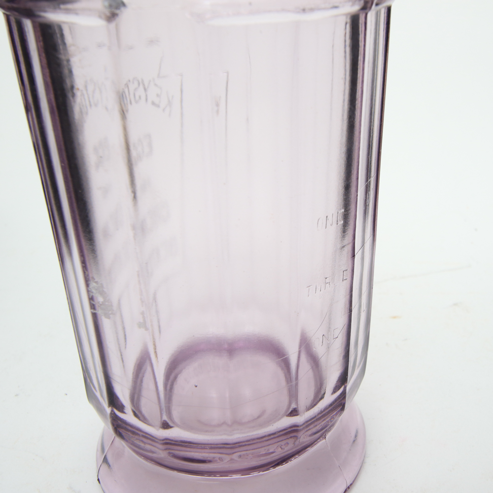 Vintage Keystone Egg and Cream Amethyst Glass Beater