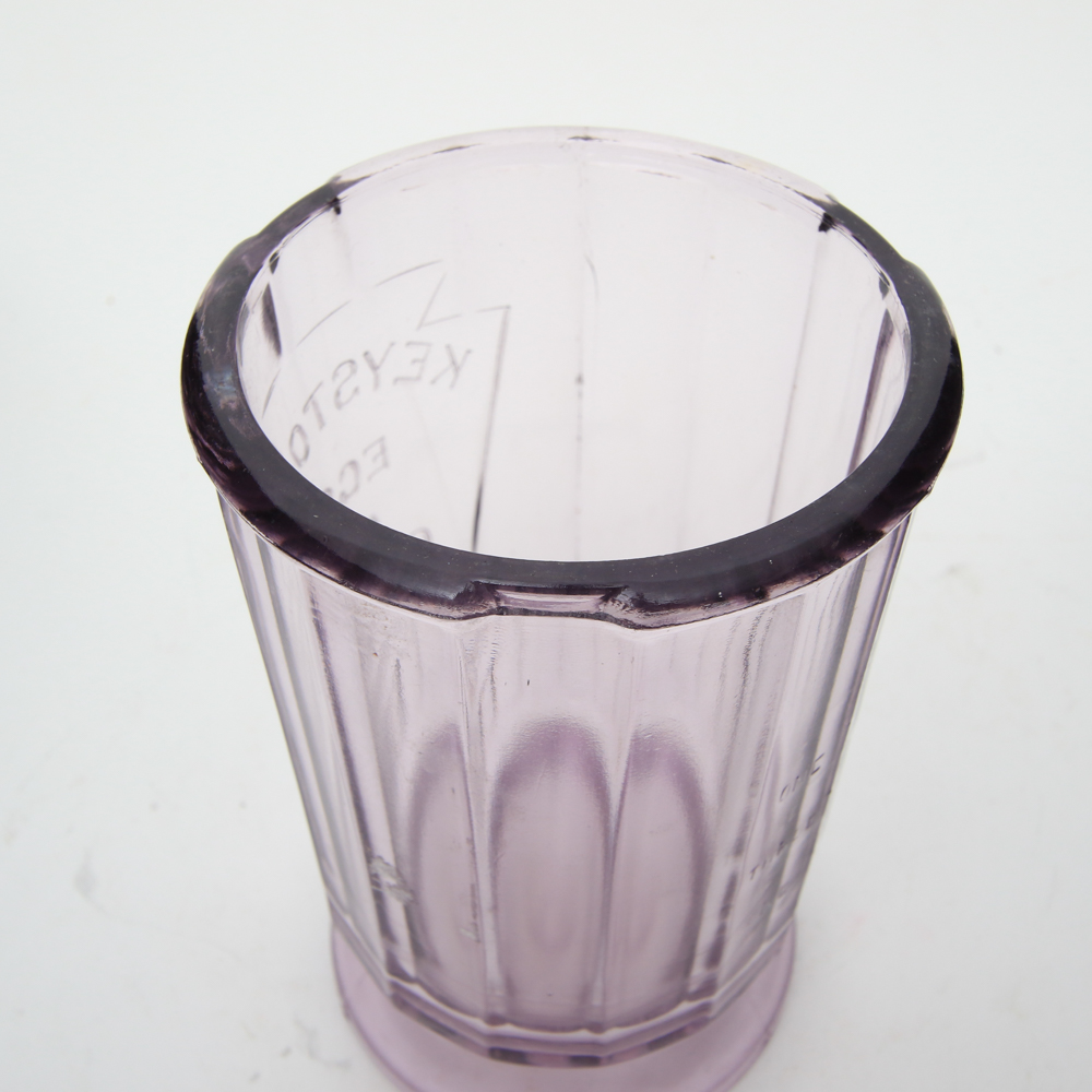 Vintage Keystone Egg and Cream Amethyst Glass Beater