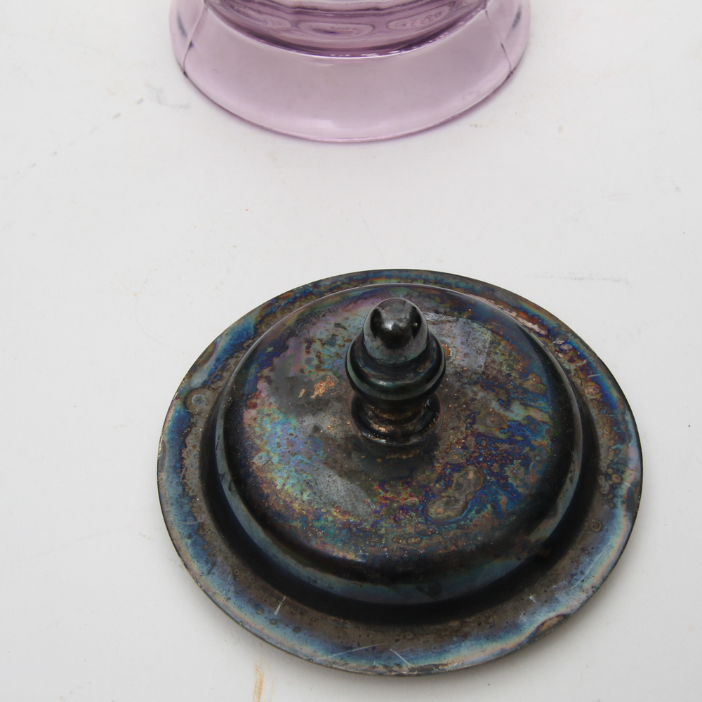 Vintage Keystone Egg and Cream Amethyst Glass Beater