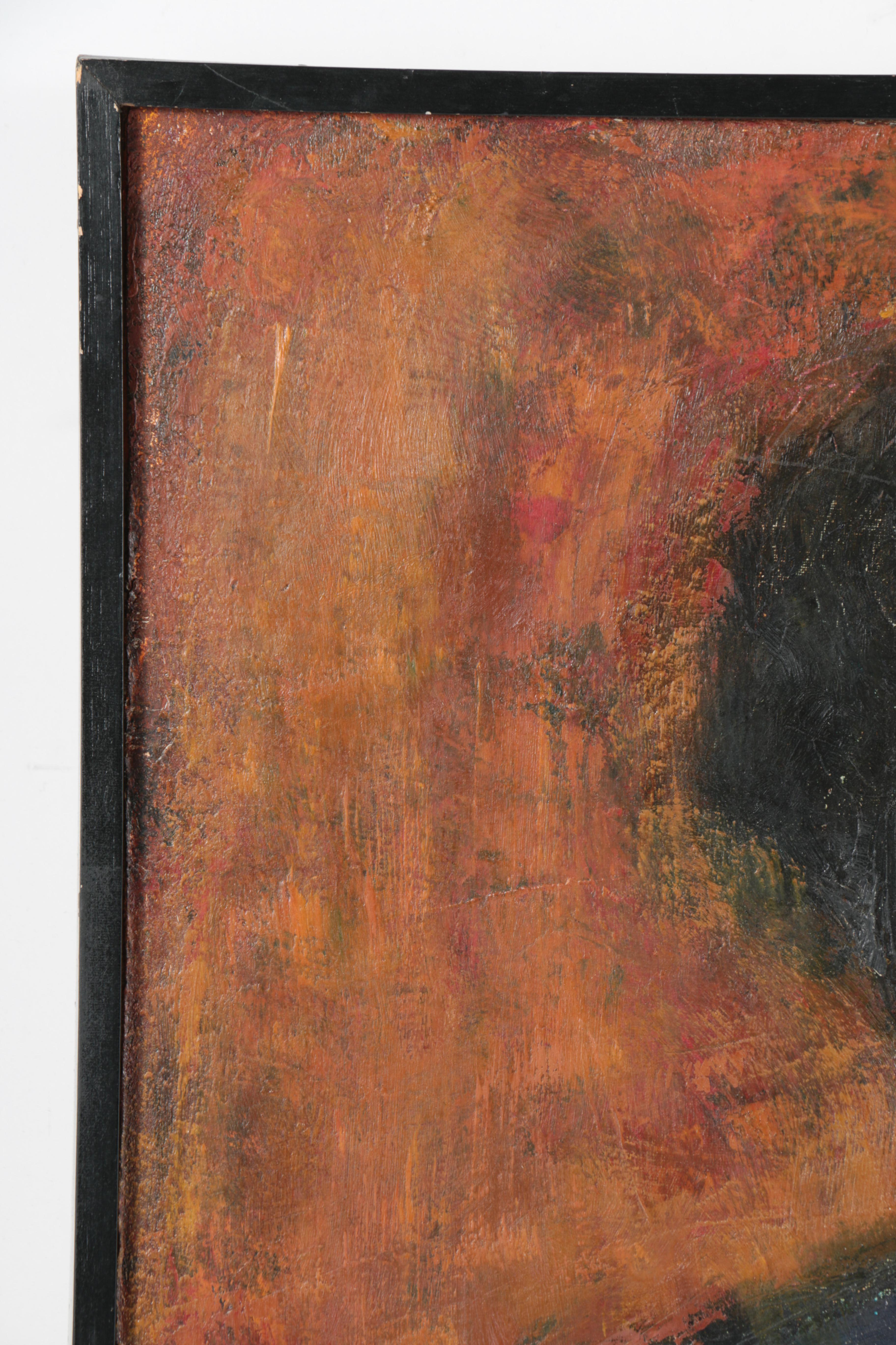 1964 French Acrylic Painting on Canvas of Musicians Performing