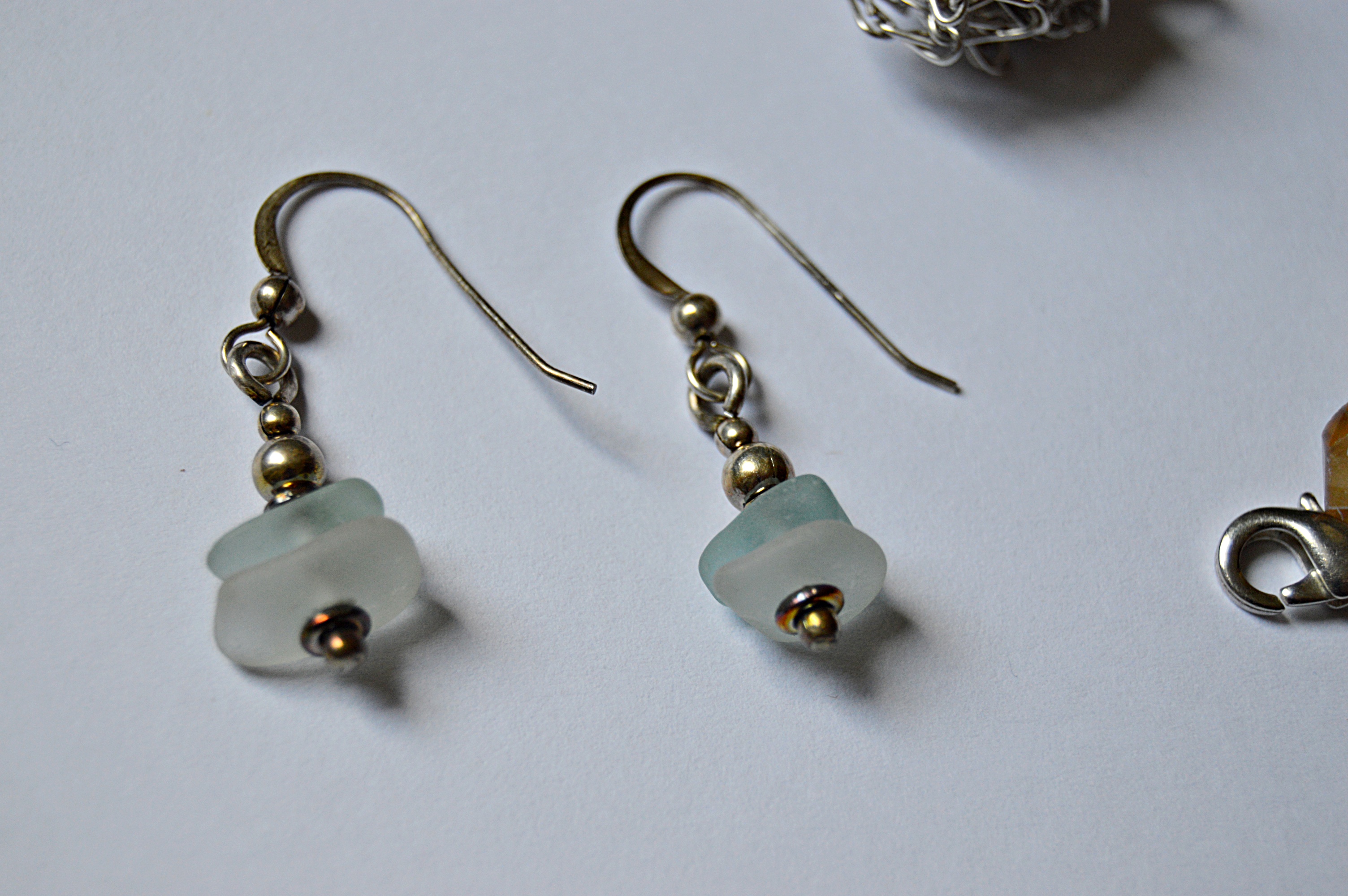 Sterling Silver, Petoskey Stone and Beach Glass Jewelry