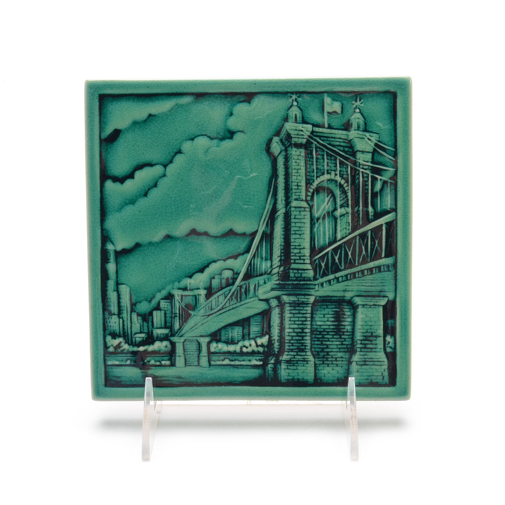 Rookwood Art Pottery Cincinnati Roebling Bridge Tile
