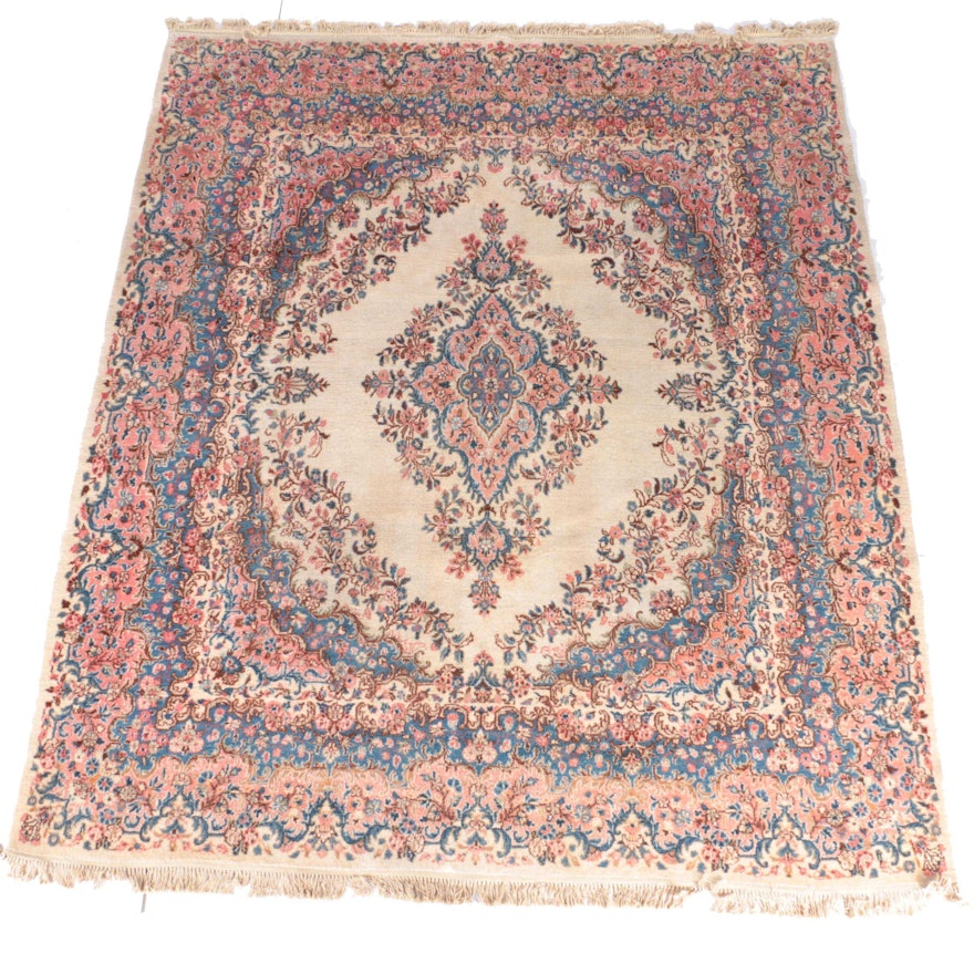 Hand-Knotted Kerman Area Rug