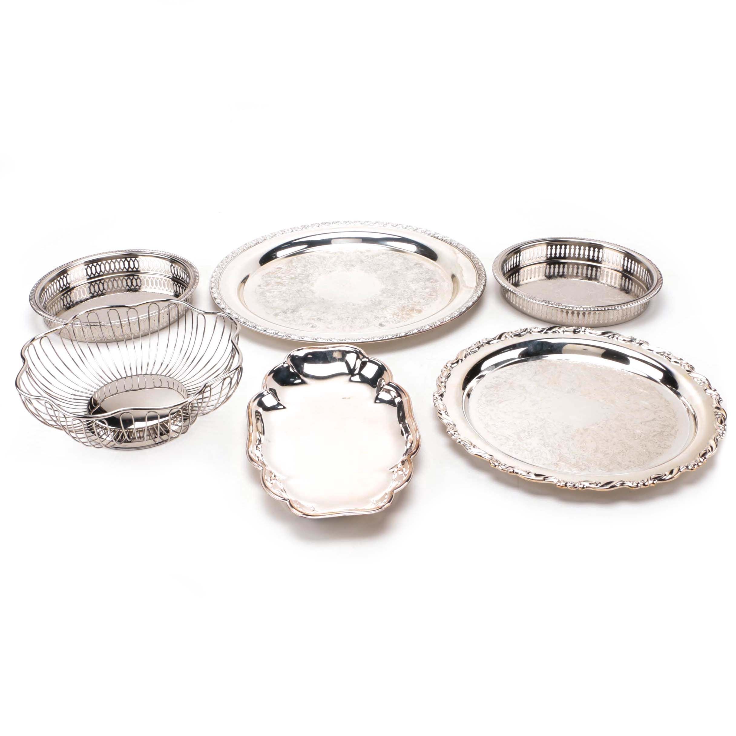 Gorham "Heritage" Silver Plate Tray and Other Silver Plate Servingware