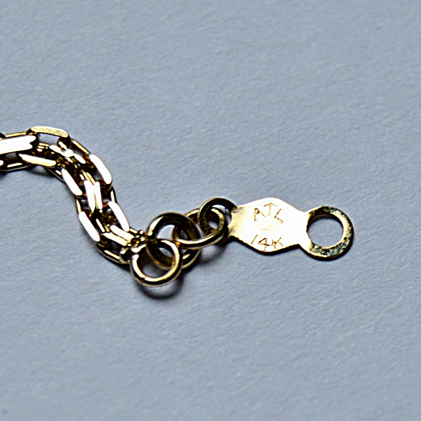 14K Yellow Gold, Diamond and Garnet Bracelet