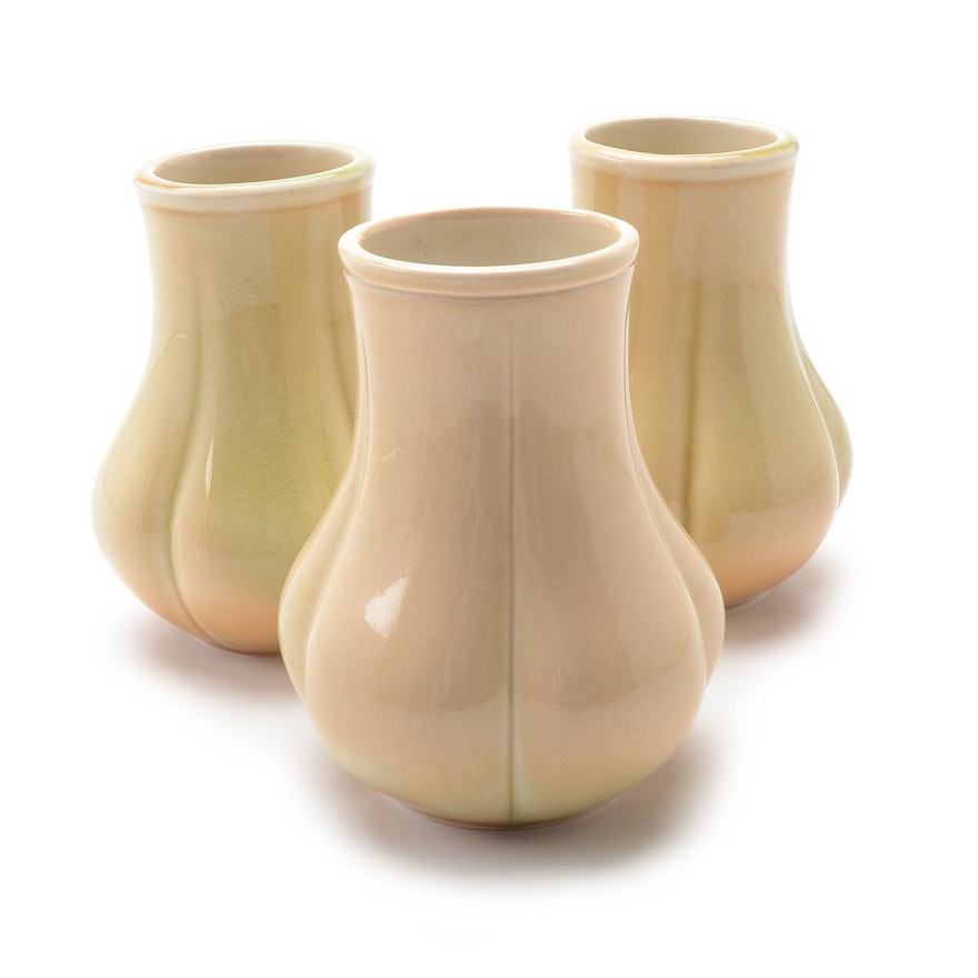 Three Contemporary Rookwood Art Pottery "Clove" Vases