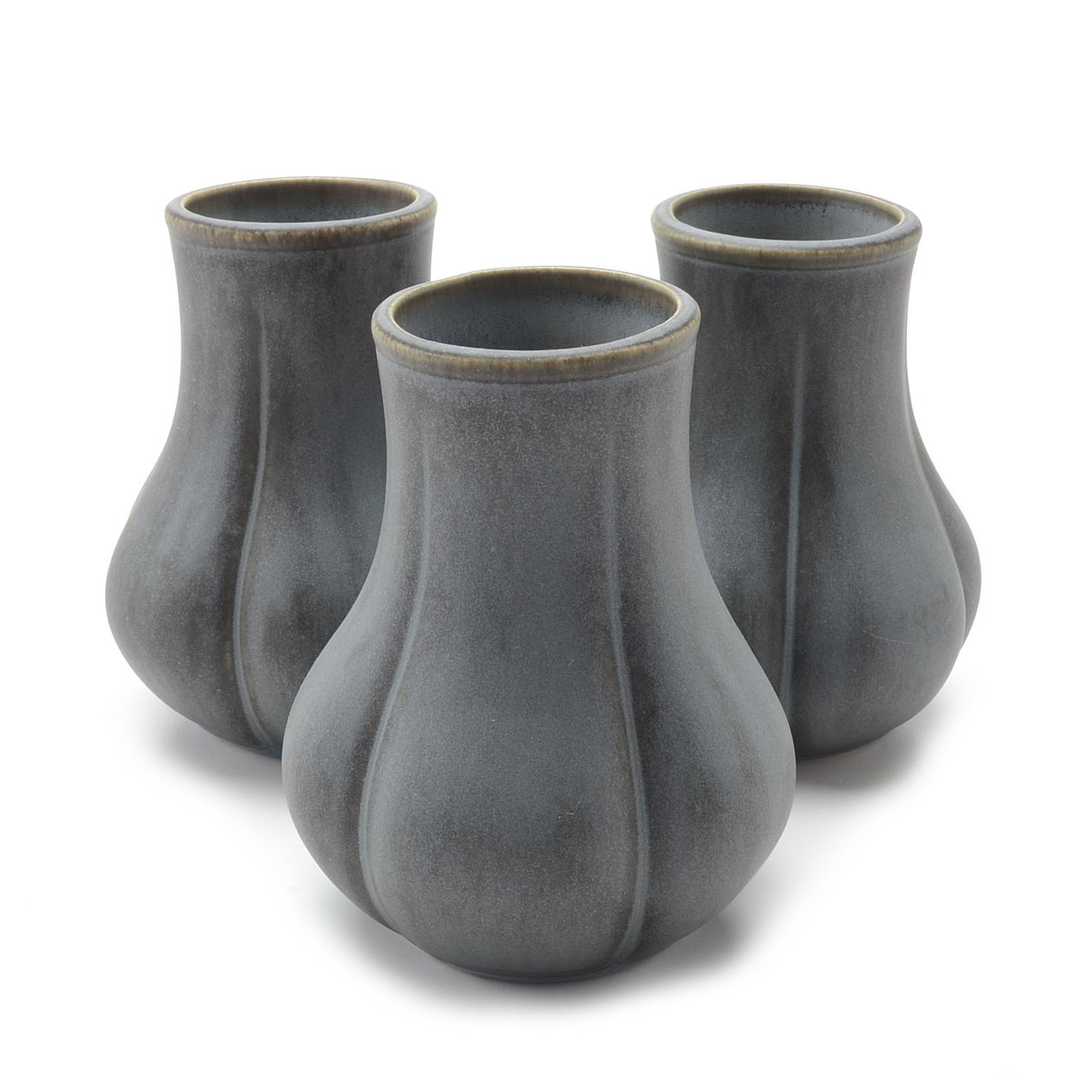 Three Contemporary Rookwood Art Pottery Gray "Clove" Vases
