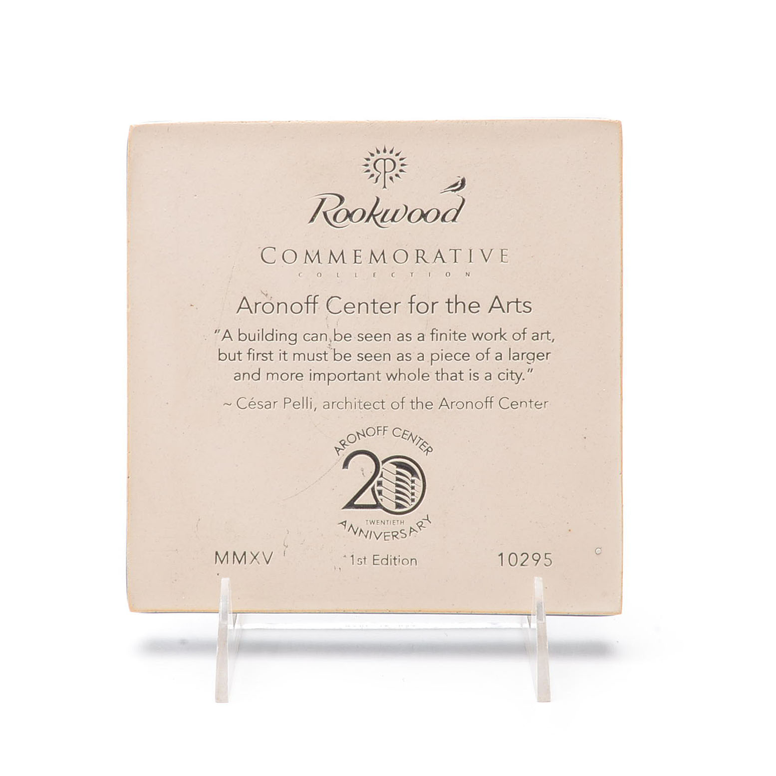 Rookwood Pottery 1st Edition Commemorative "Aronoff"  Tile