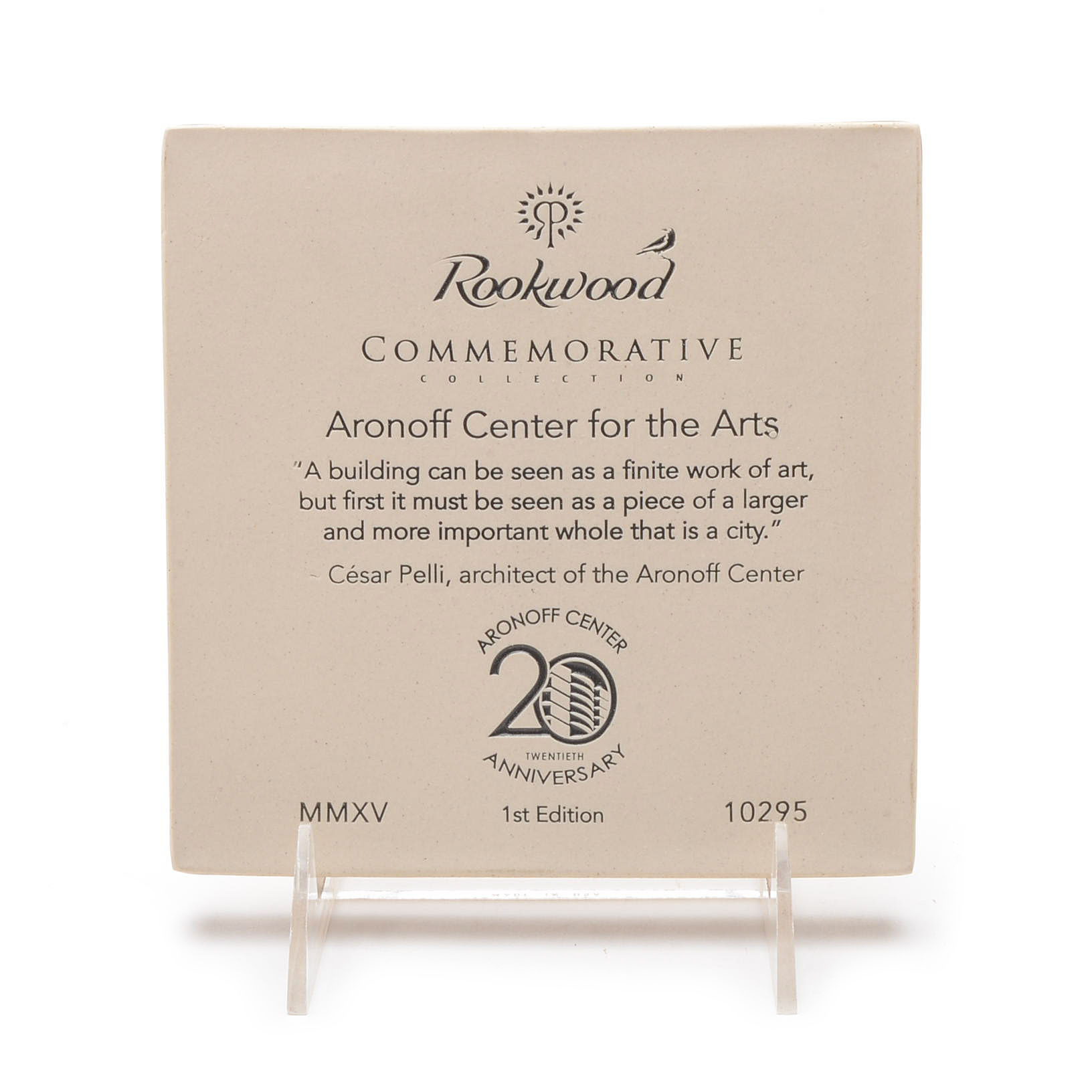 Rookwood Pottery 1st Edition Commemorative "Aronoff"  Tile