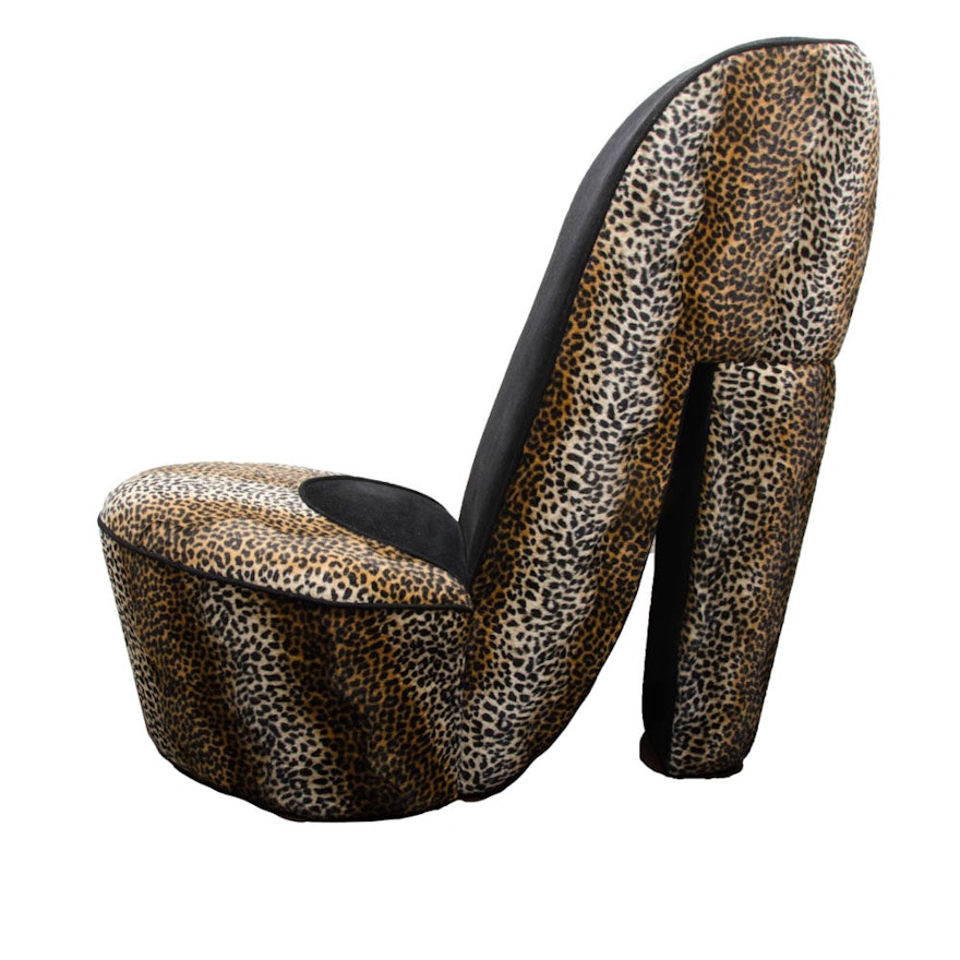 Leopard Print High Heel Shoe Chair