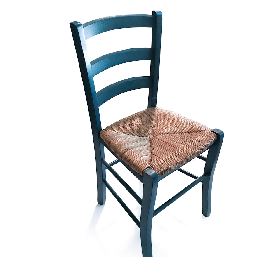 Blue Ladderback Side Chair