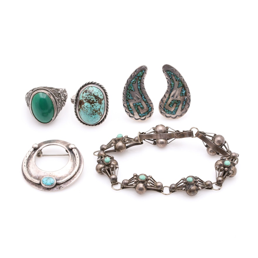 Southwestern Style Sterling Silver Gemstone Jewelry