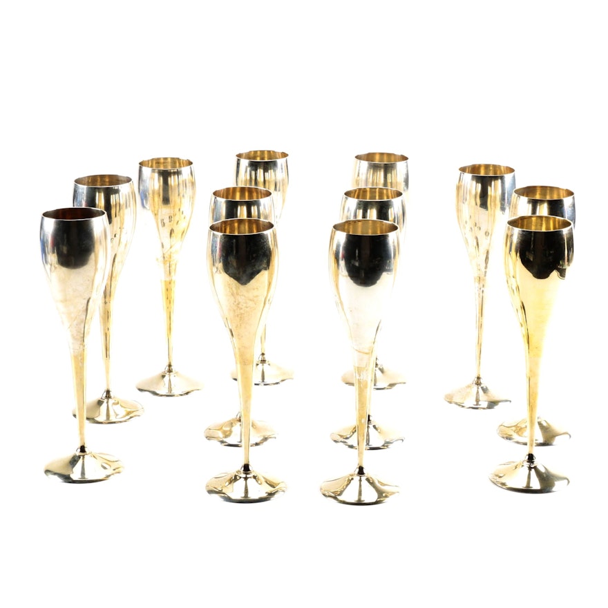 Metal Champagne Flutes