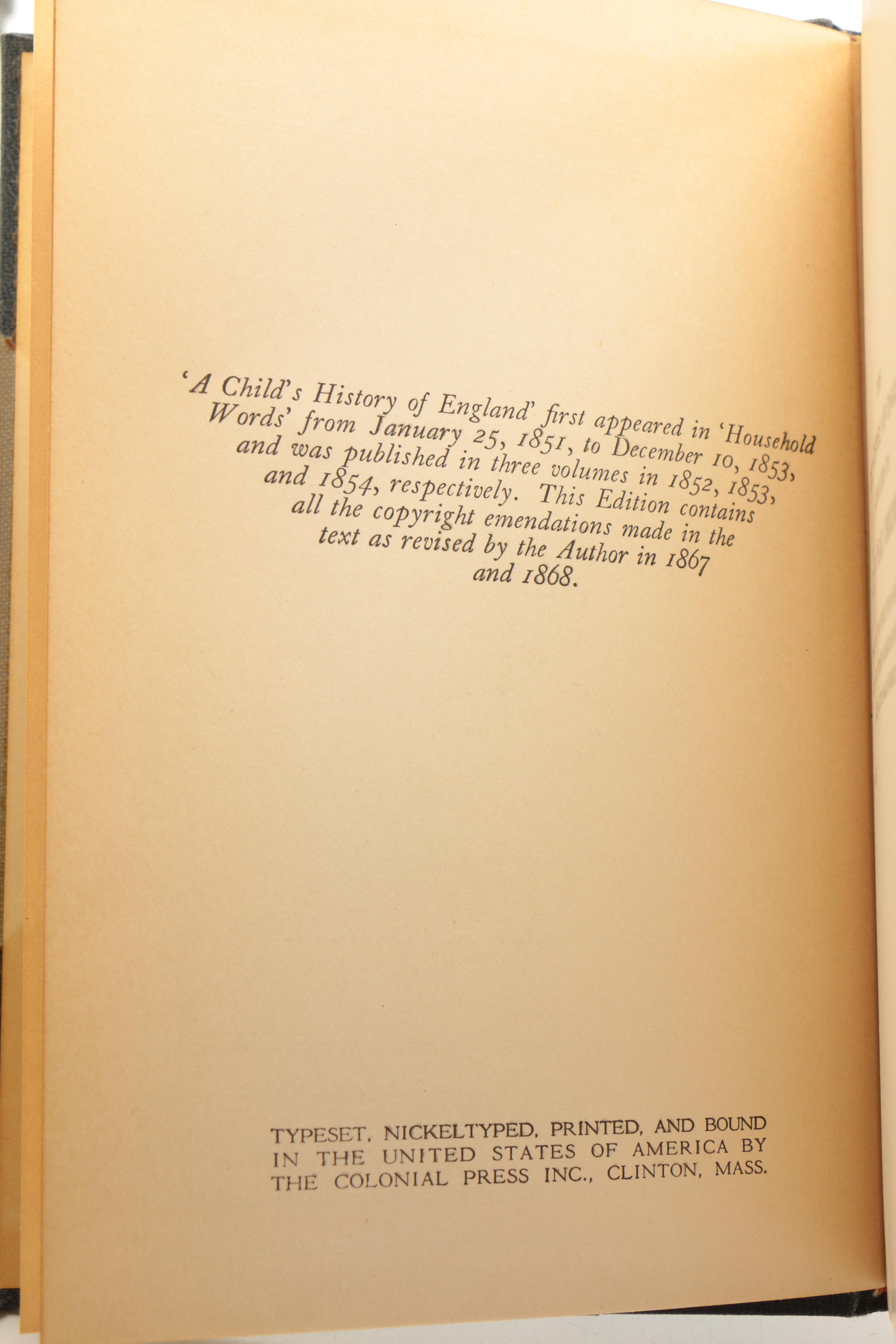 1936 "Cleartype Edition" of "The Works of Charles Dickens"