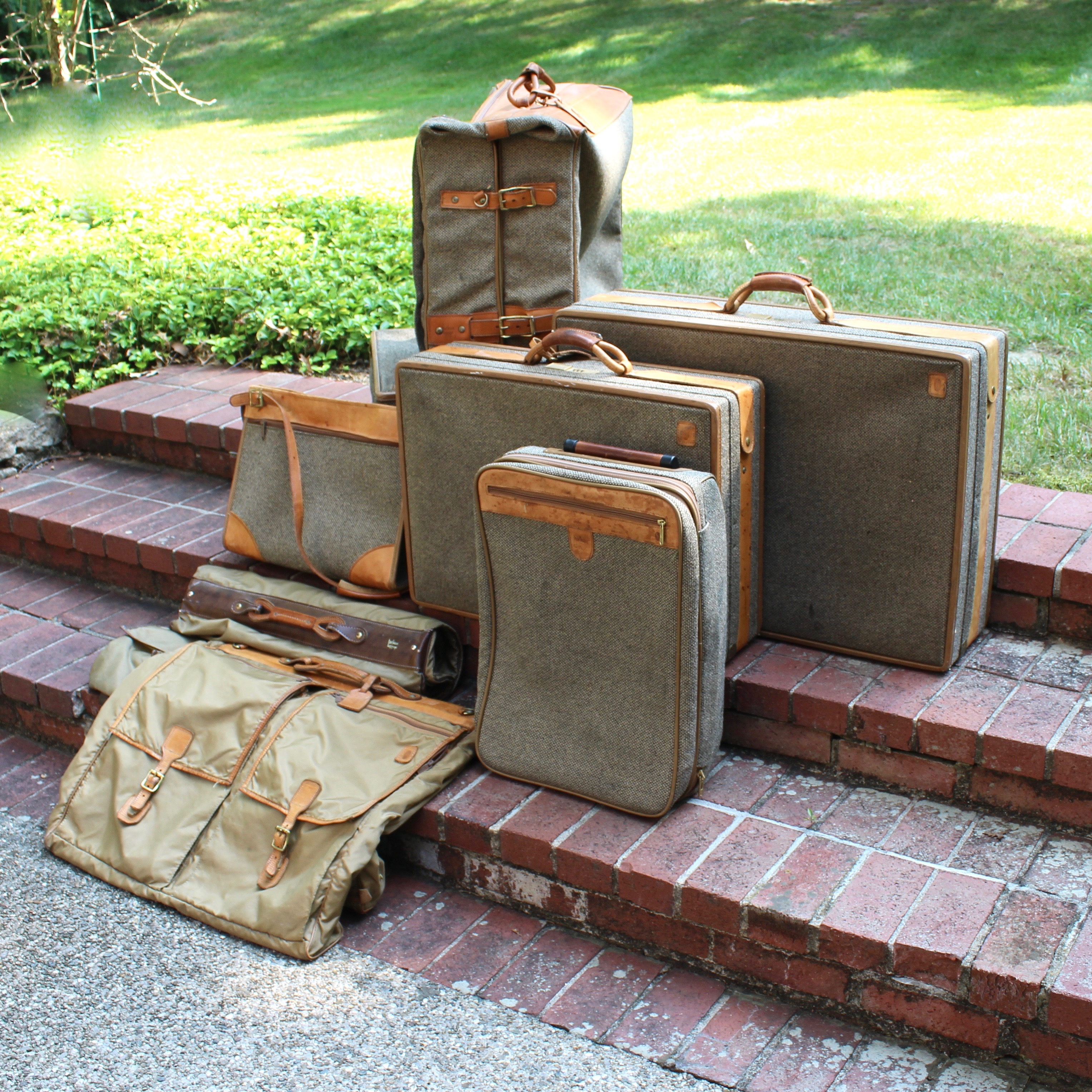 Hartmann Tweed and Leather Luggage Set