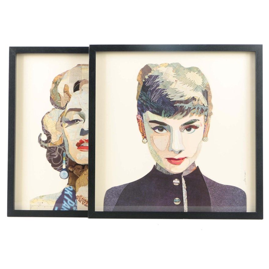 Alex Zeng Collages of "Audrey Hepburn" and "Marilyn Monroe"