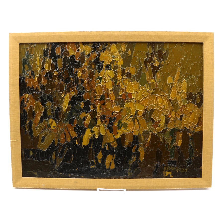 Nanci Blair Closson Acrylic Painting on Canvas Board of an Abstract Still Life