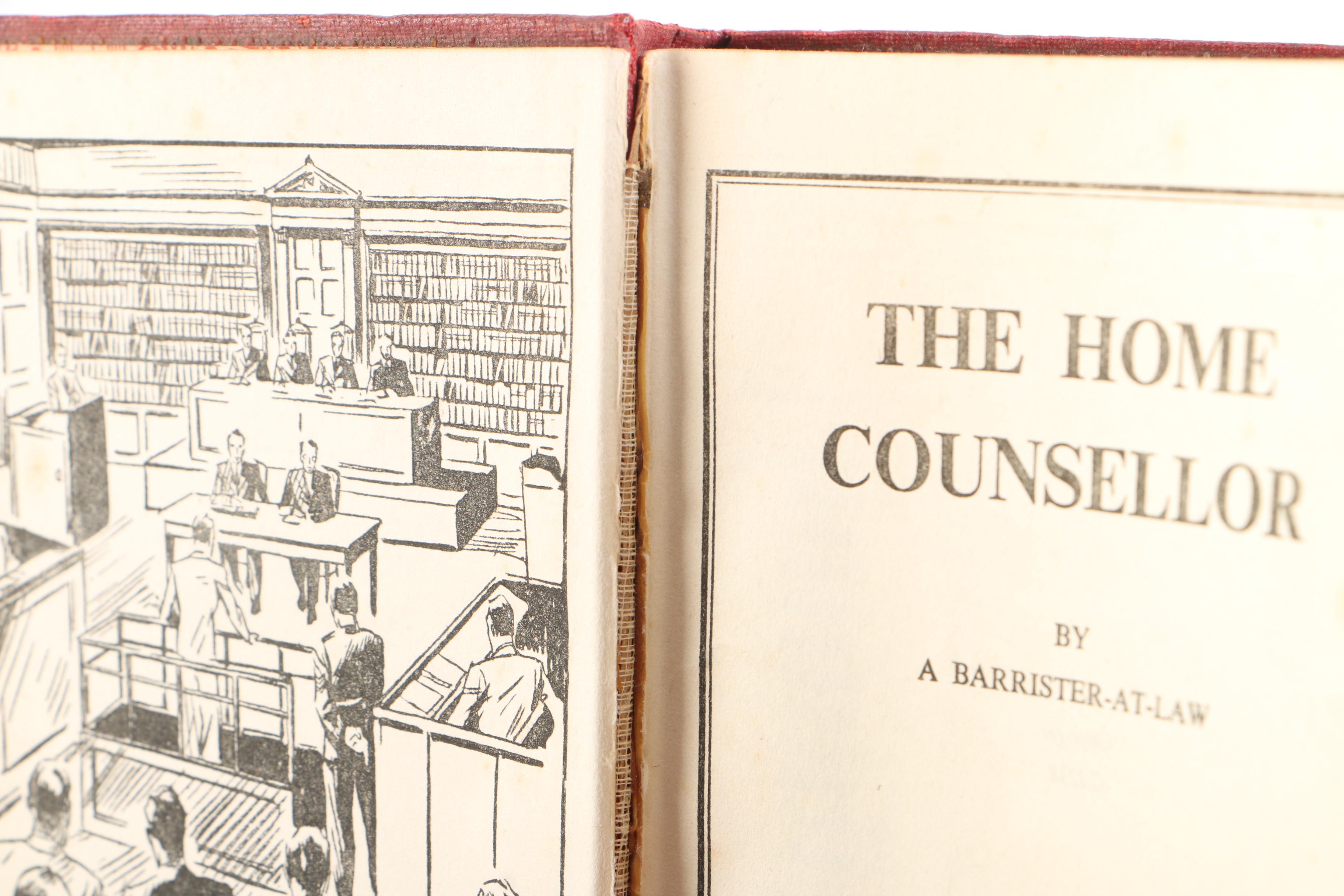 Vintage Books Including 1930s British Law Guide "The Home Counsellor"