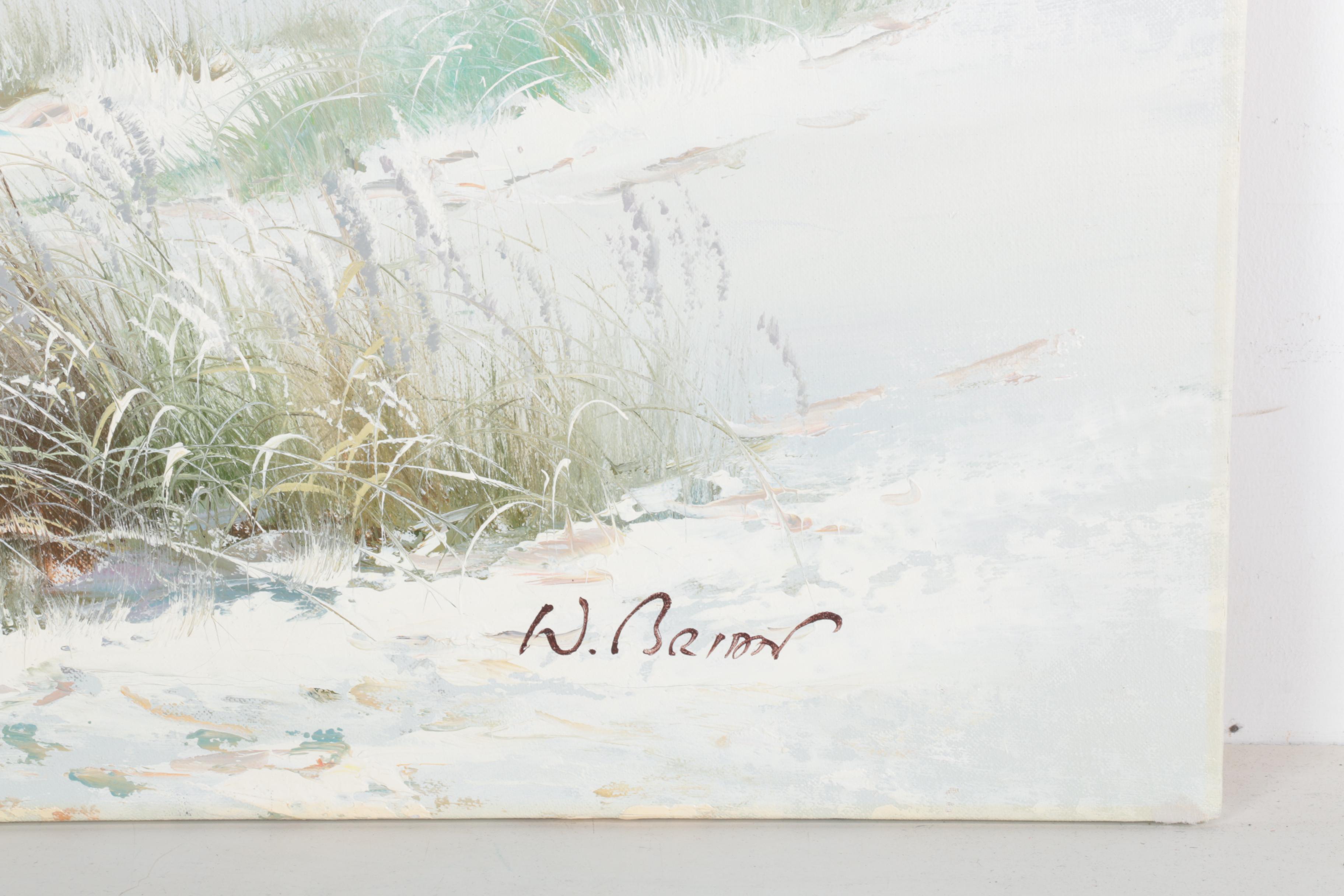 W. Brian Oil Paintings of Beach Scenes with Children