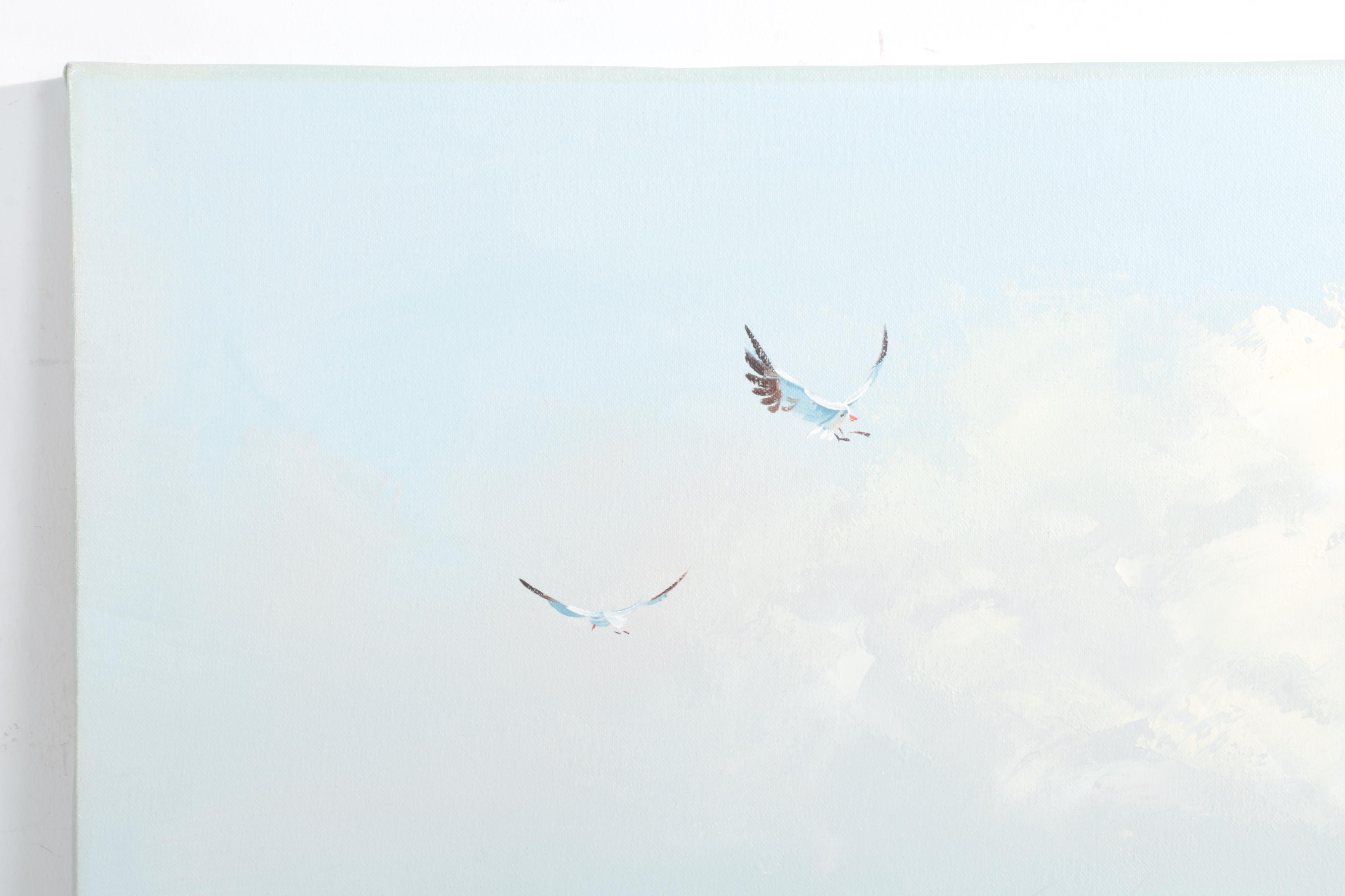 W. Brian Oil Paintings of Beach Scenes with Children