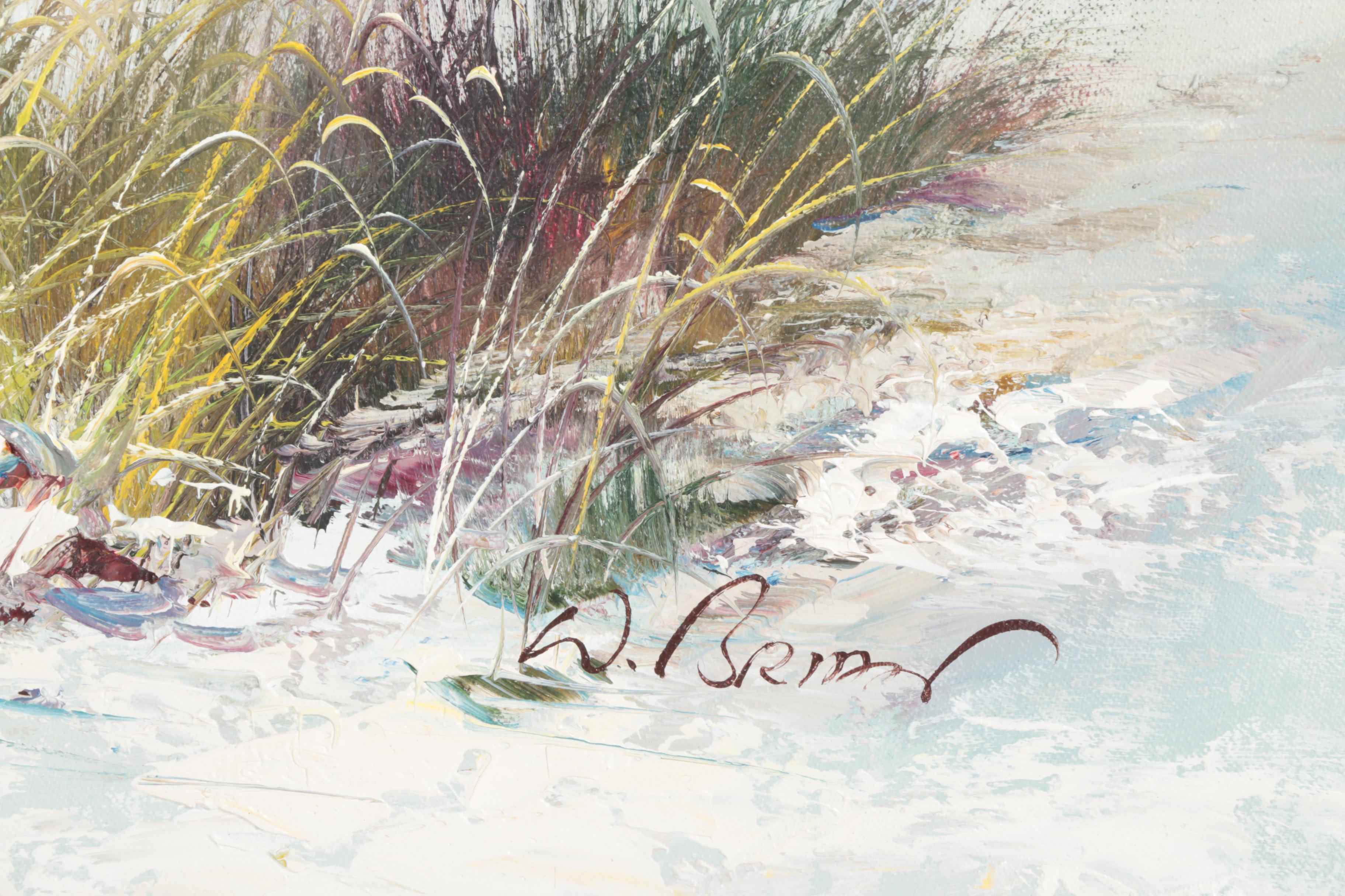 W. Brian Oil Paintings of Beach Scenes with Children