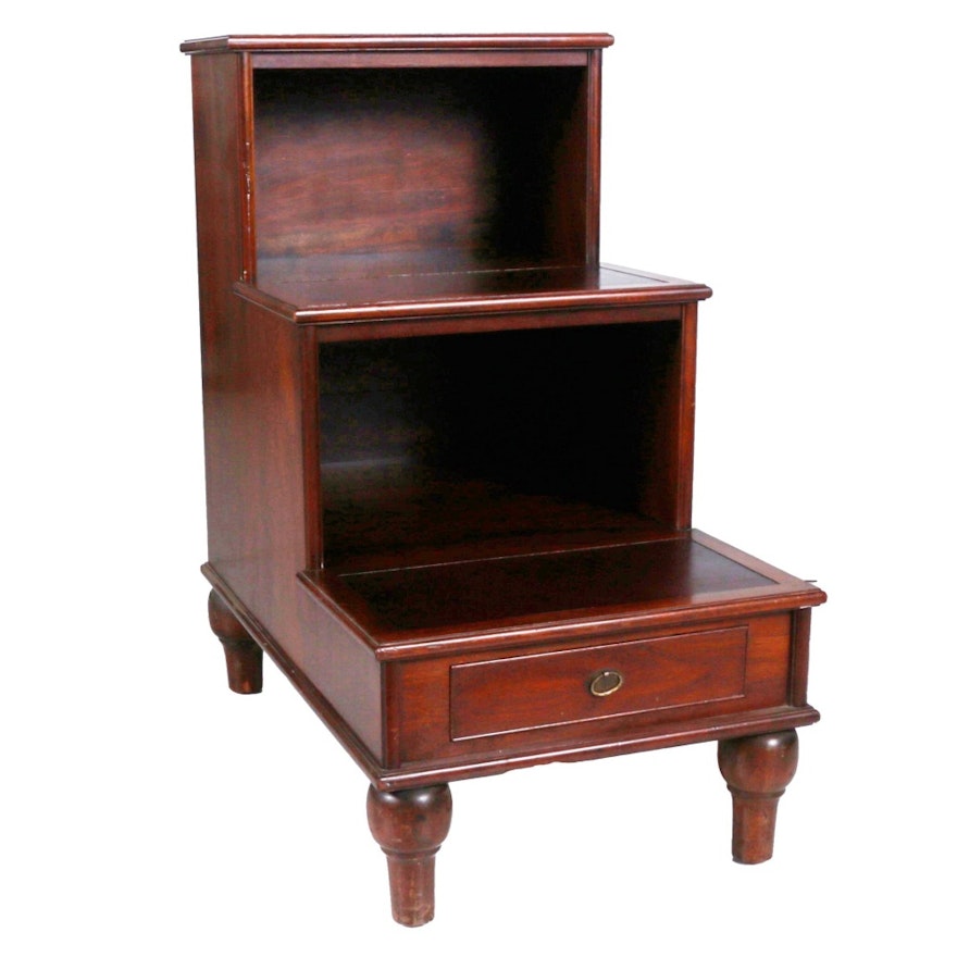 Early 20th Century Regency Style Library Steps With Drawer