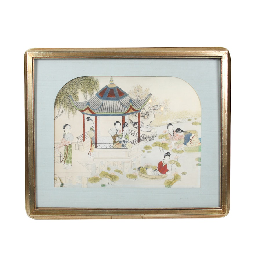 Vintage Framed Chinese Print