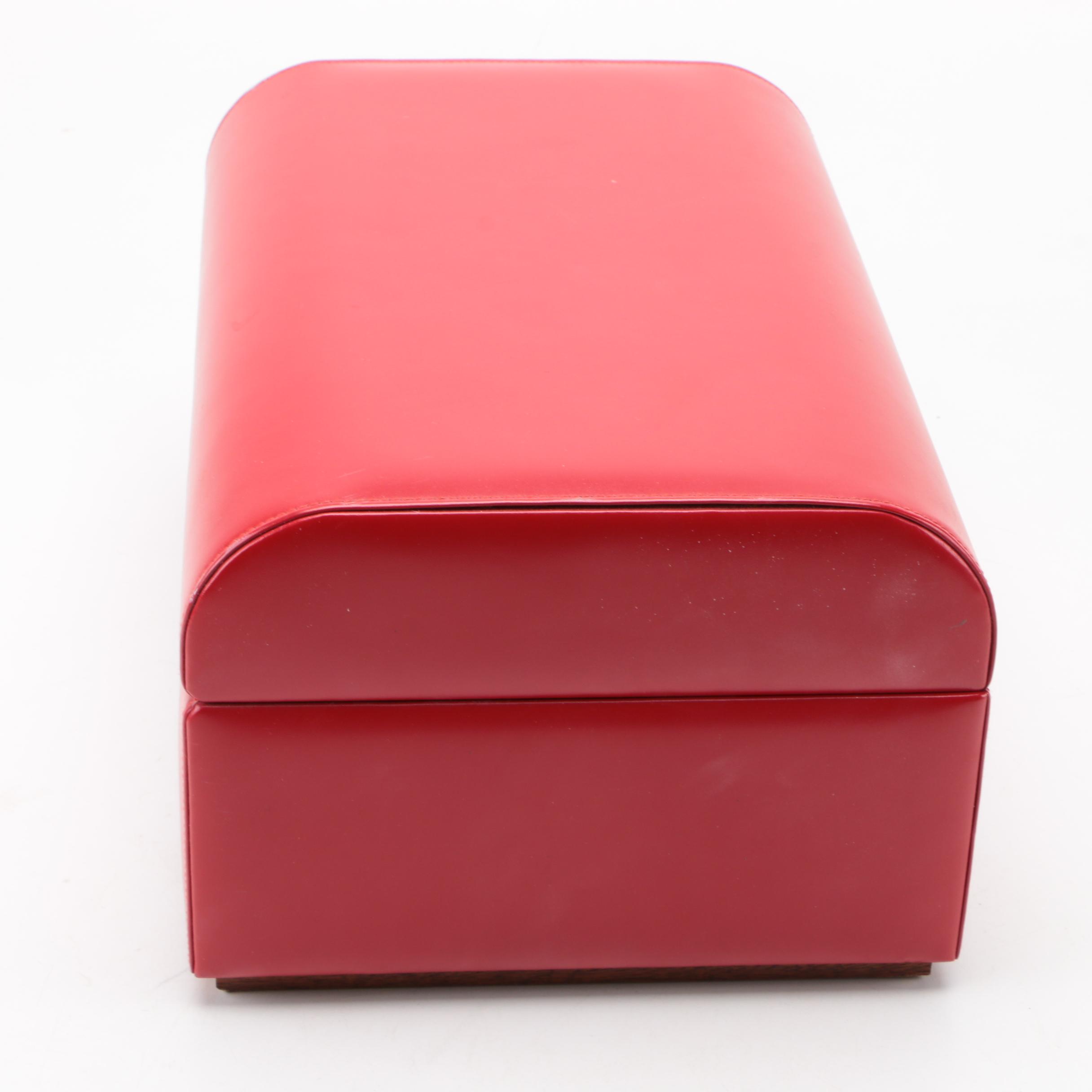 Agresti Red Leather Jewelry Box