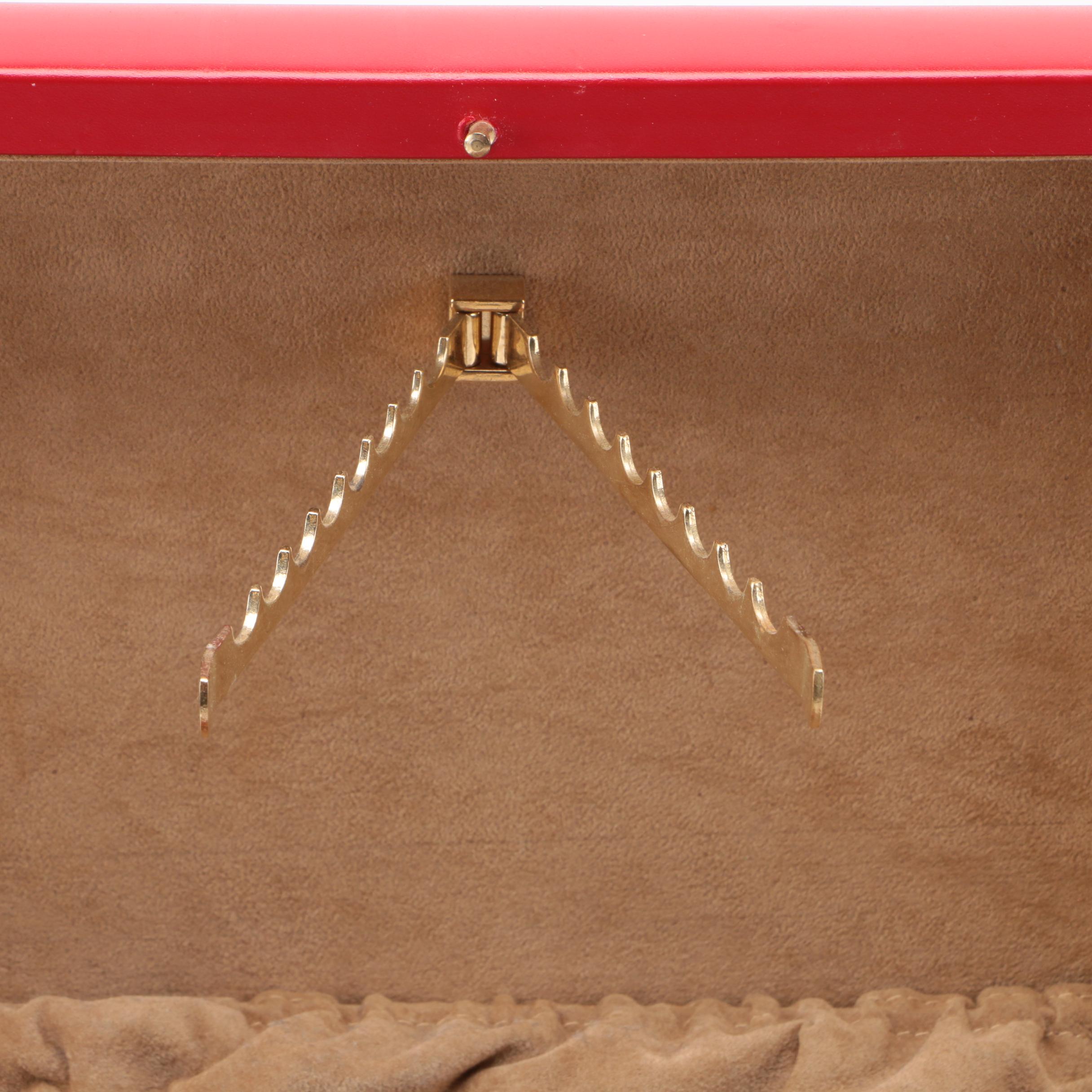 Agresti Red Leather Jewelry Box