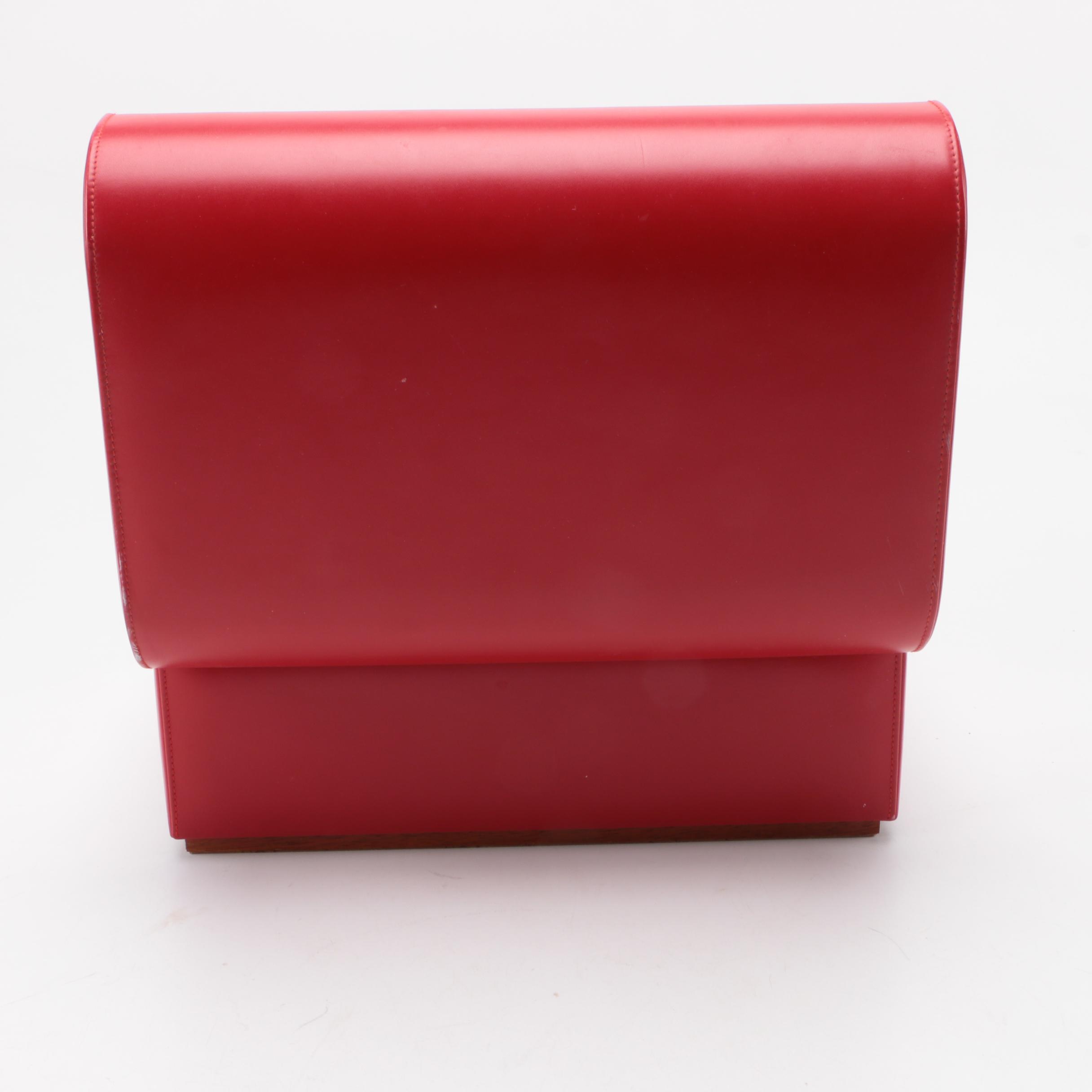 Agresti Red Leather Jewelry Box