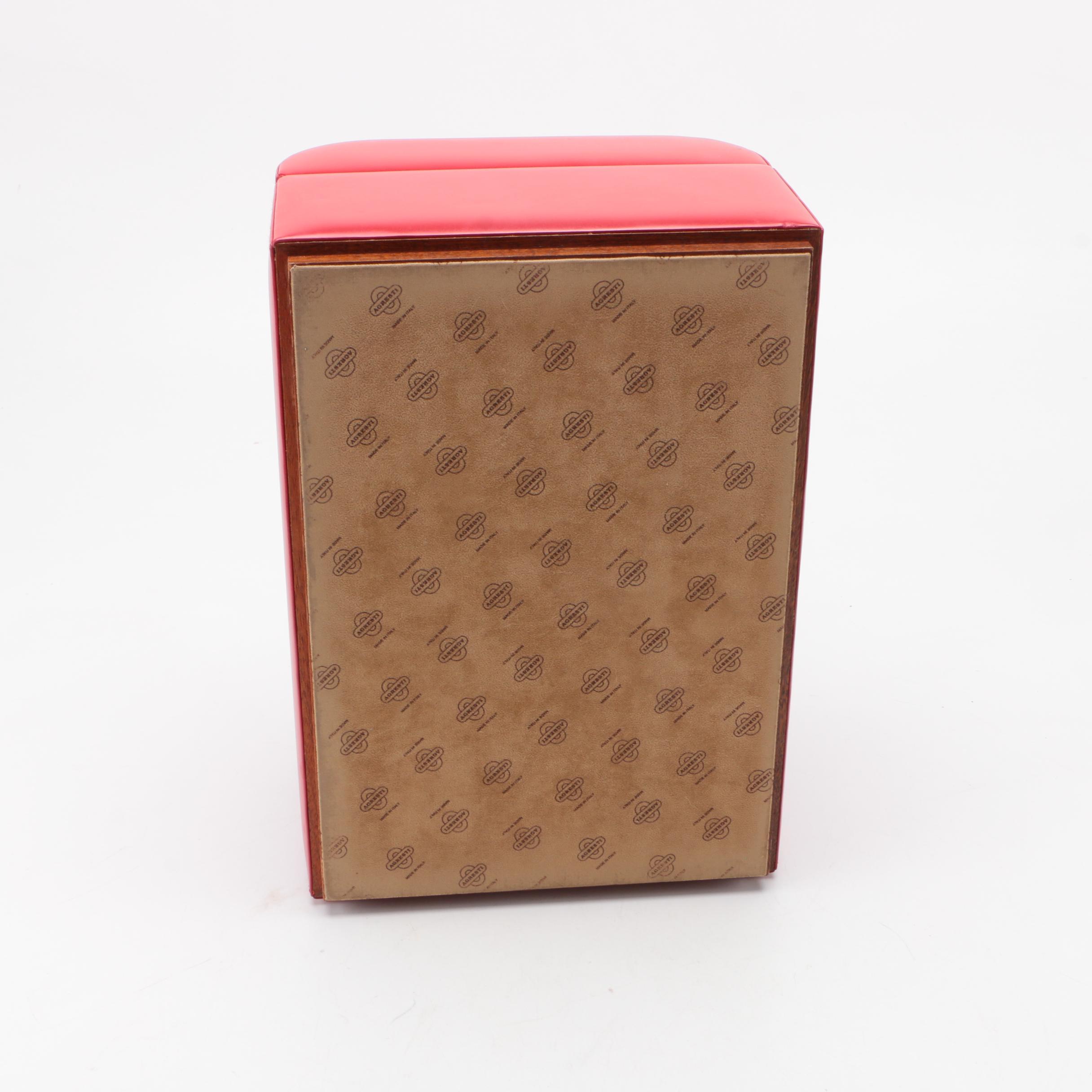 Agresti Red Leather Jewelry Box