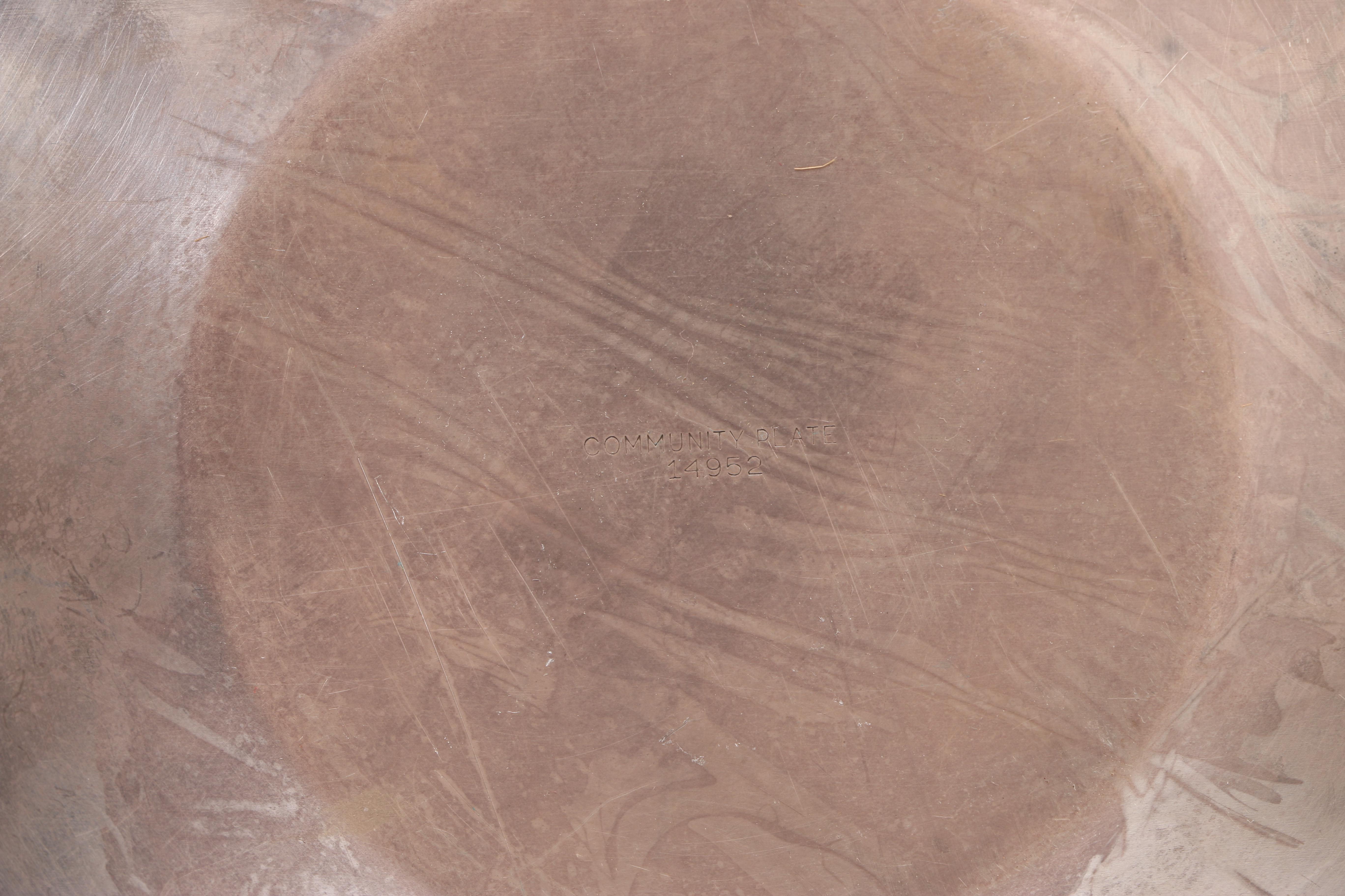 Art Deco Baby Feeding Set Community Plate and Napier Silver Plate With Bakelite Handles