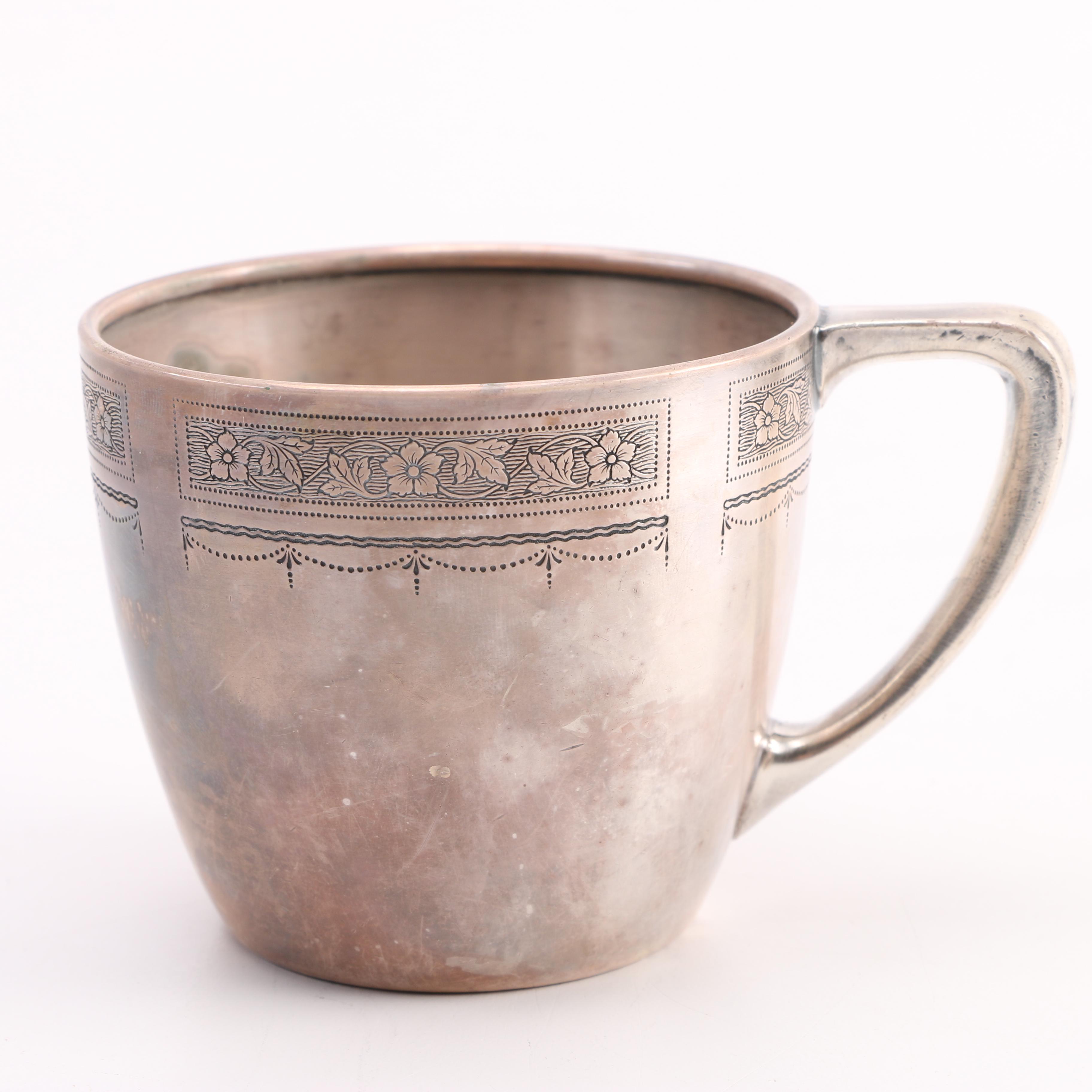 Art Deco Baby Feeding Set Community Plate and Napier Silver Plate With Bakelite Handles