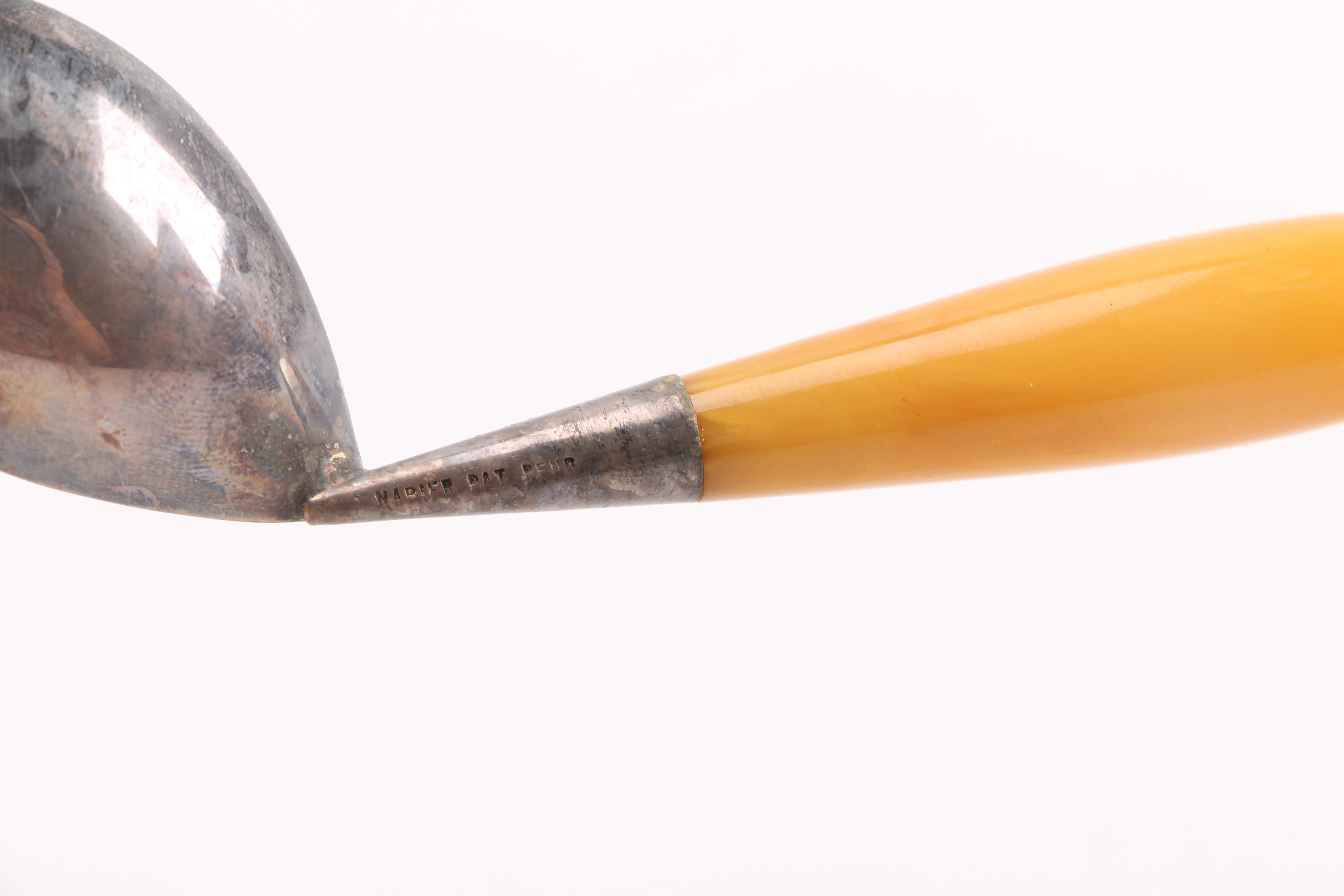 Art Deco Baby Feeding Set Community Plate and Napier Silver Plate With Bakelite Handles